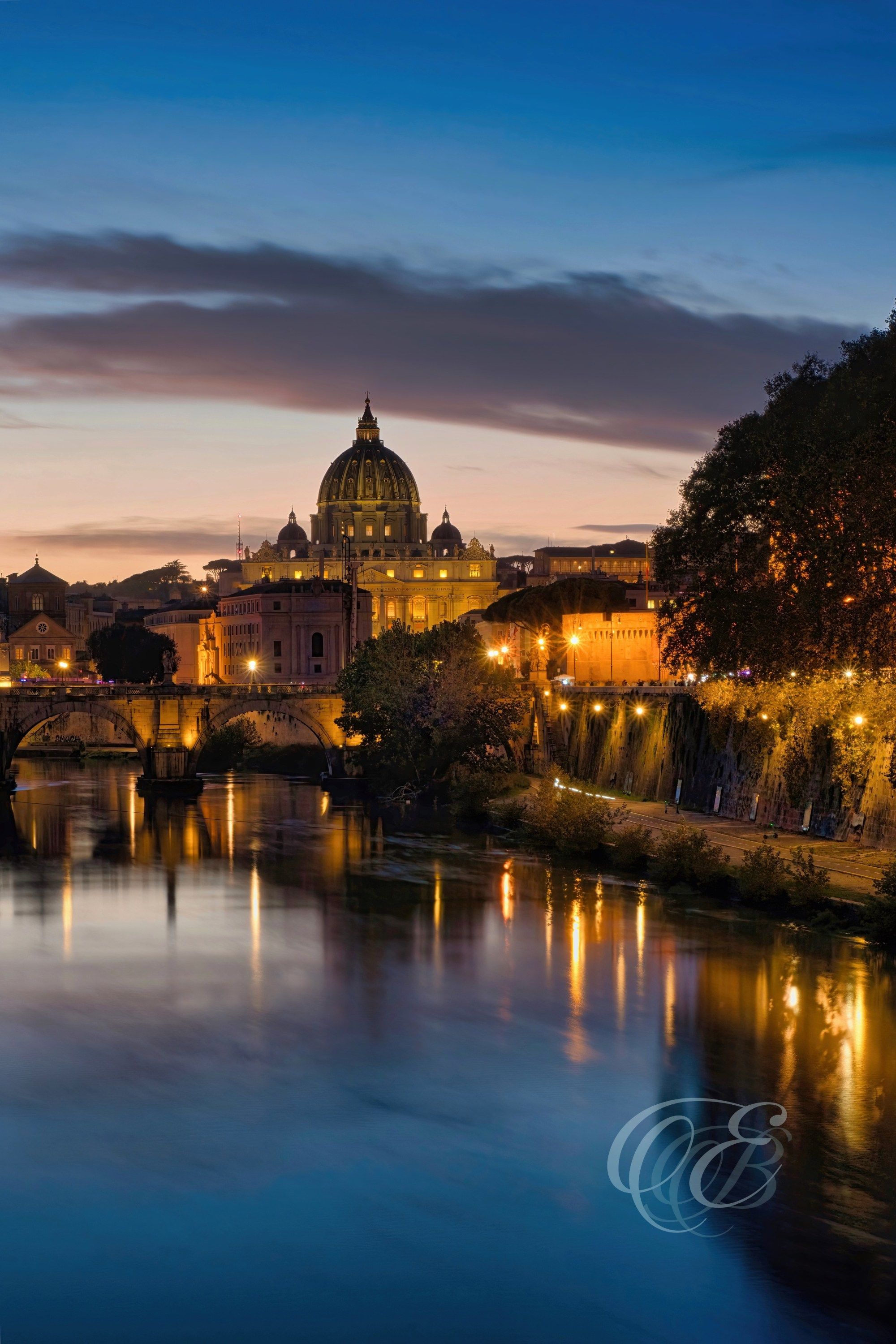 Rome Italy - A sunset on the Ponte Sant'Angelo - Eduardo Bartoli Fine Art Photography - Sunset on the Ponte Sant’Angelo in Rome, Italy – fine art photography by Eduardo Bartoli.