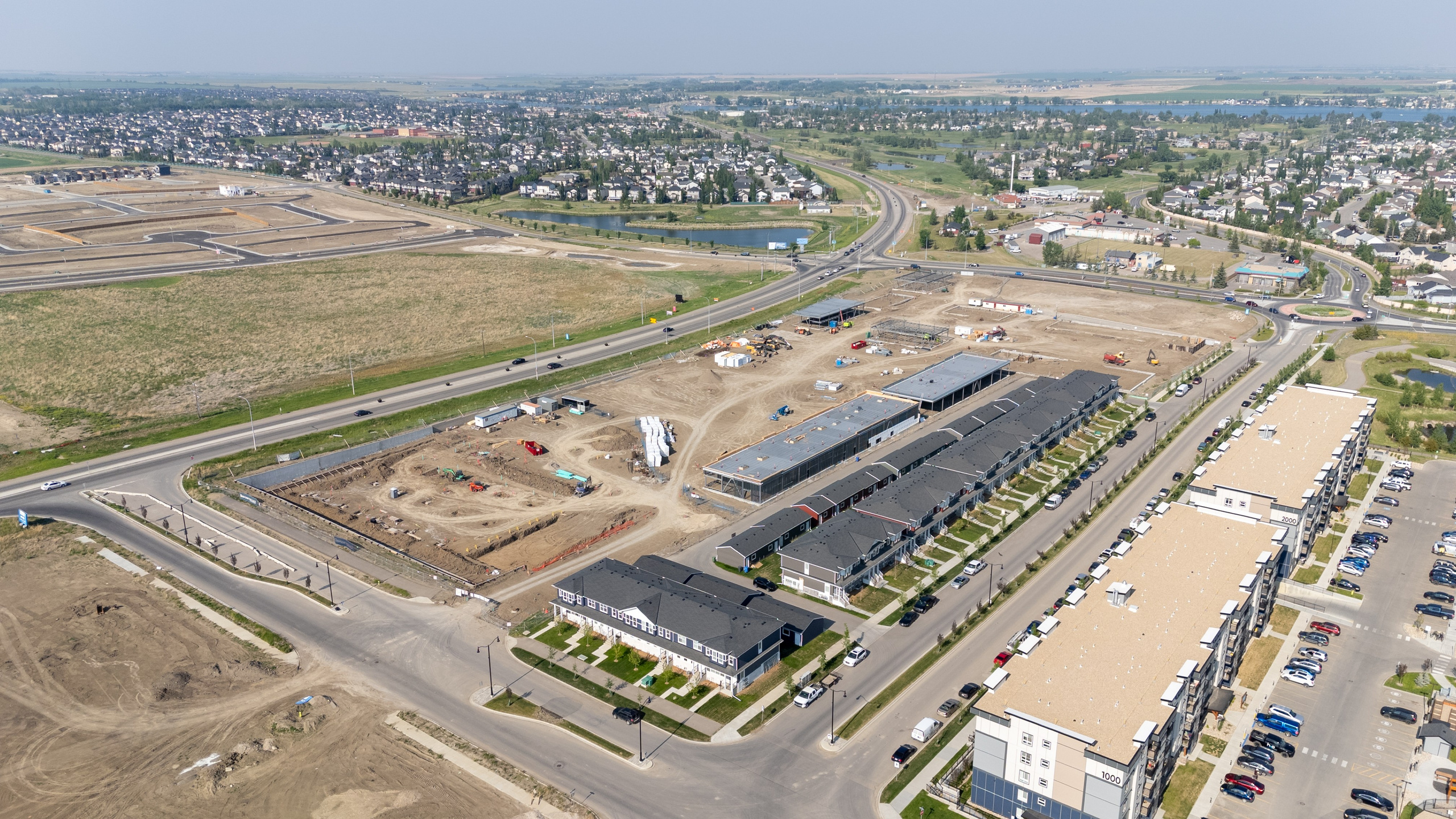 Construction Progress — Chestermere Blvd & Rainbow Rd. ProFly.club — Professional aerial filming in Calgary