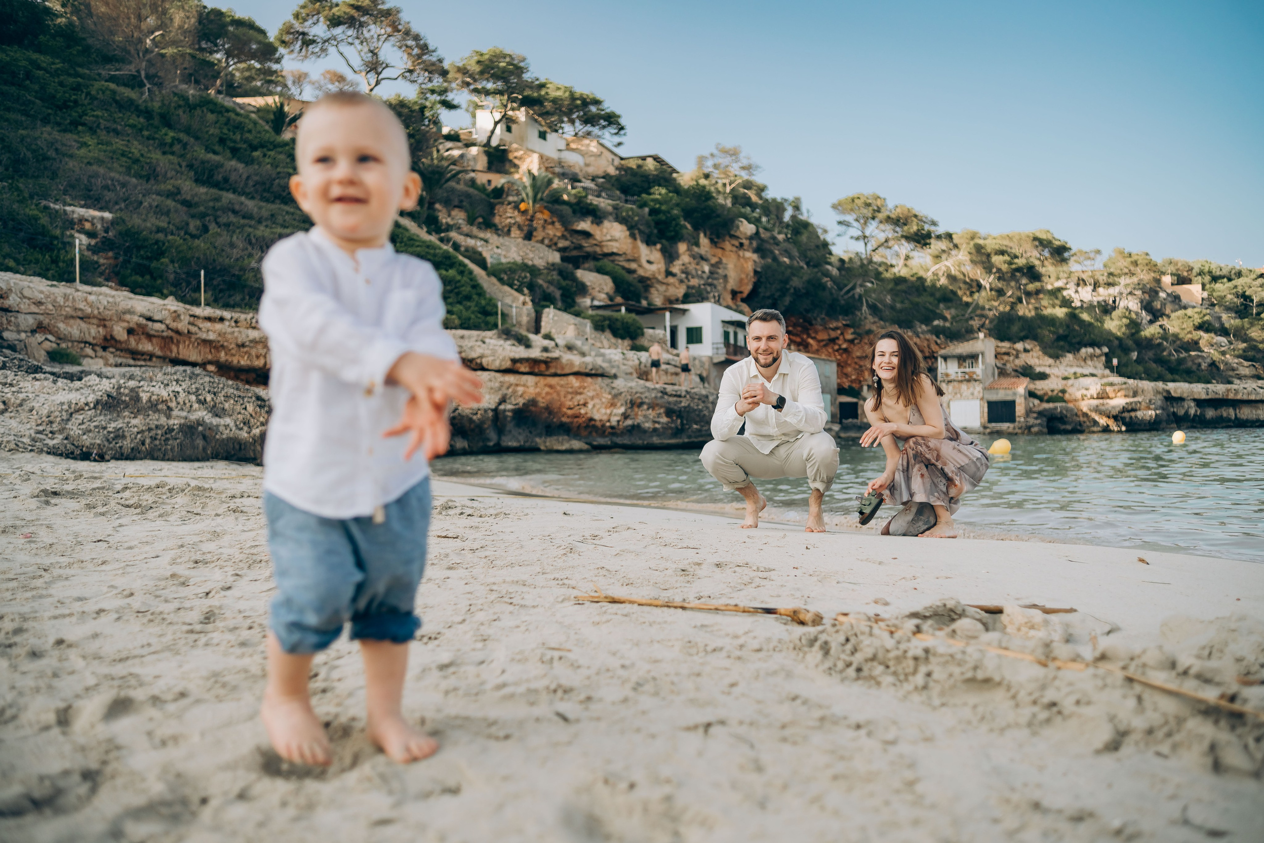 On the shore. Фотограф у Пальма де Майорка