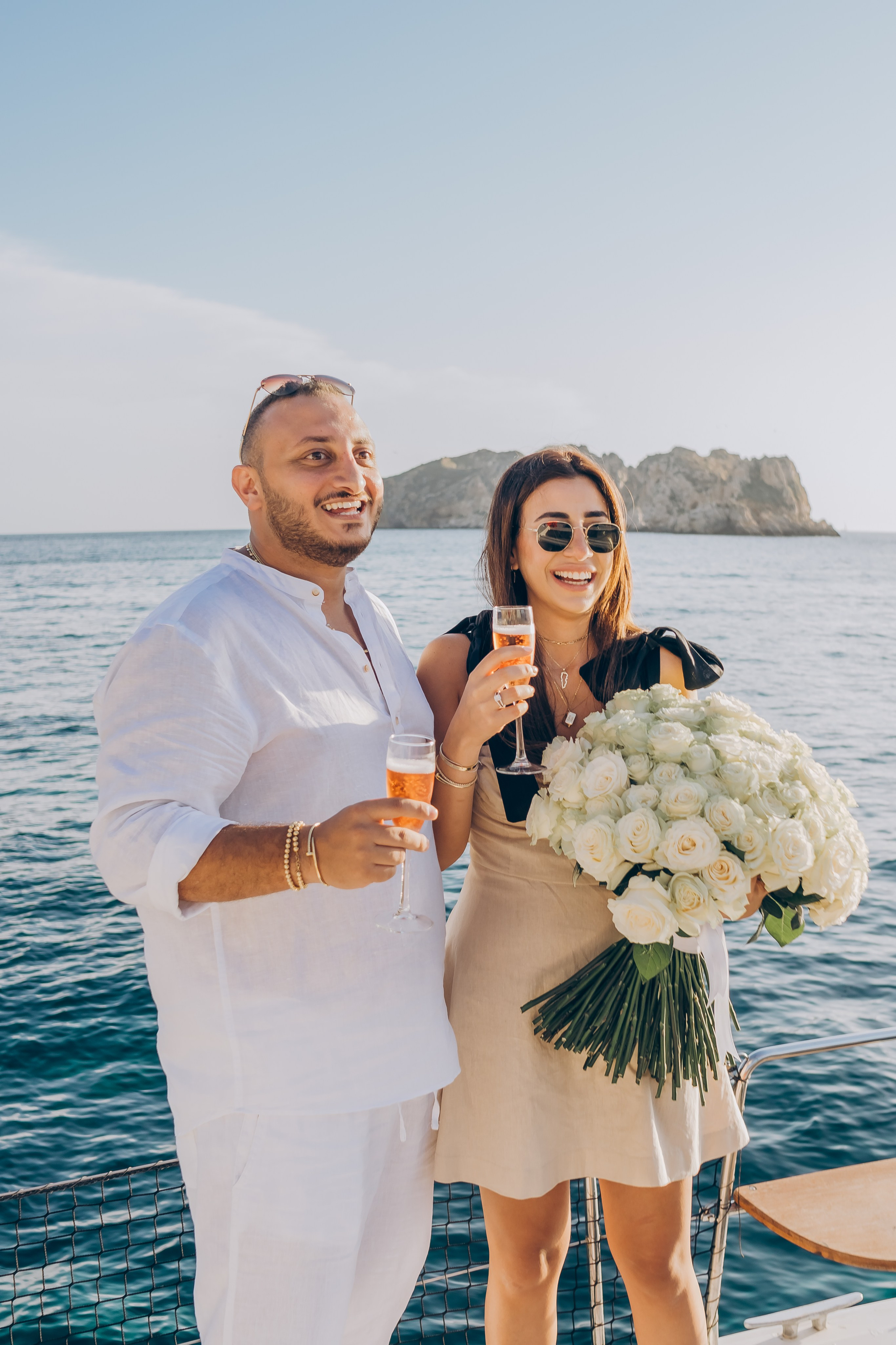 Engagement on a yacht at sunset. Фотограф у Пальма де Майорка