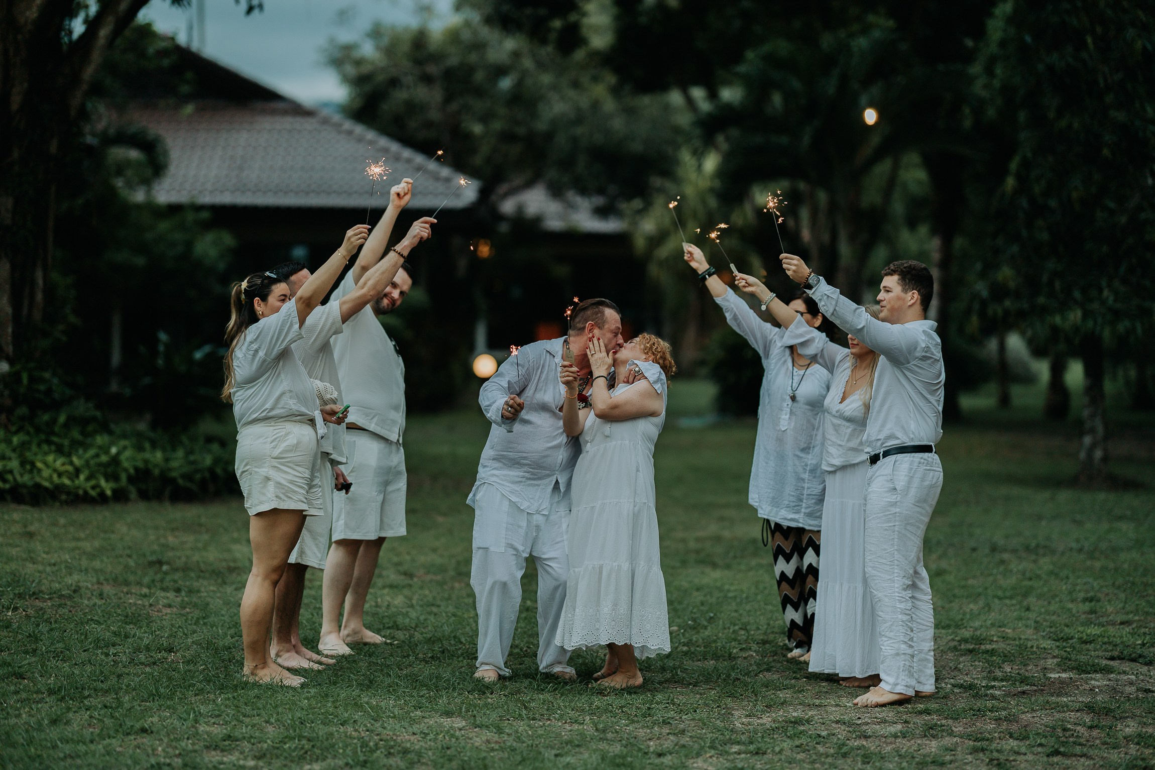 Simone & Matthias Peter. Buddhist blessing wedding Ceremony on Koh Samui, Thailand