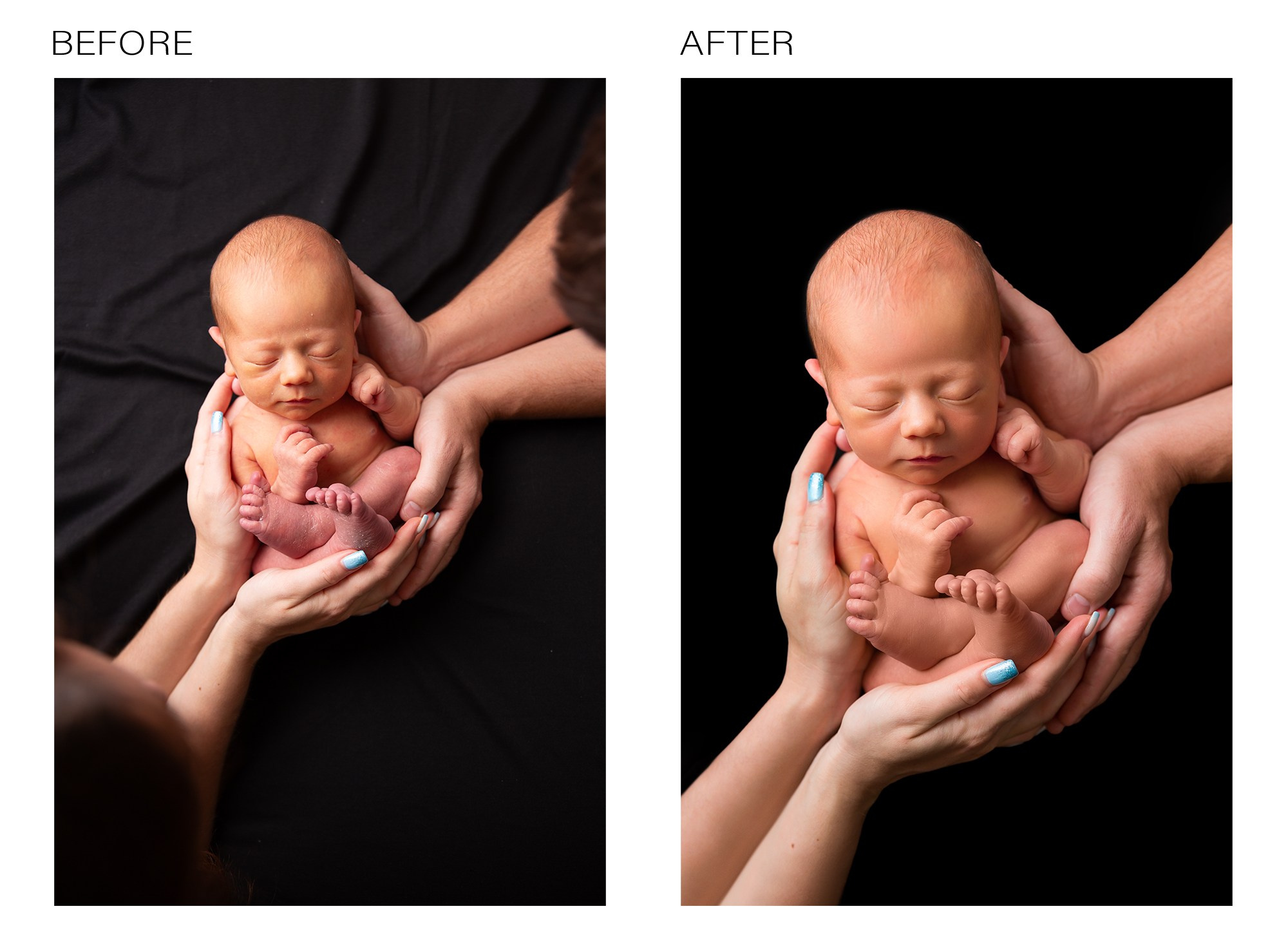 Cute kids photo enhanced by expert retoucher, worldwide services
