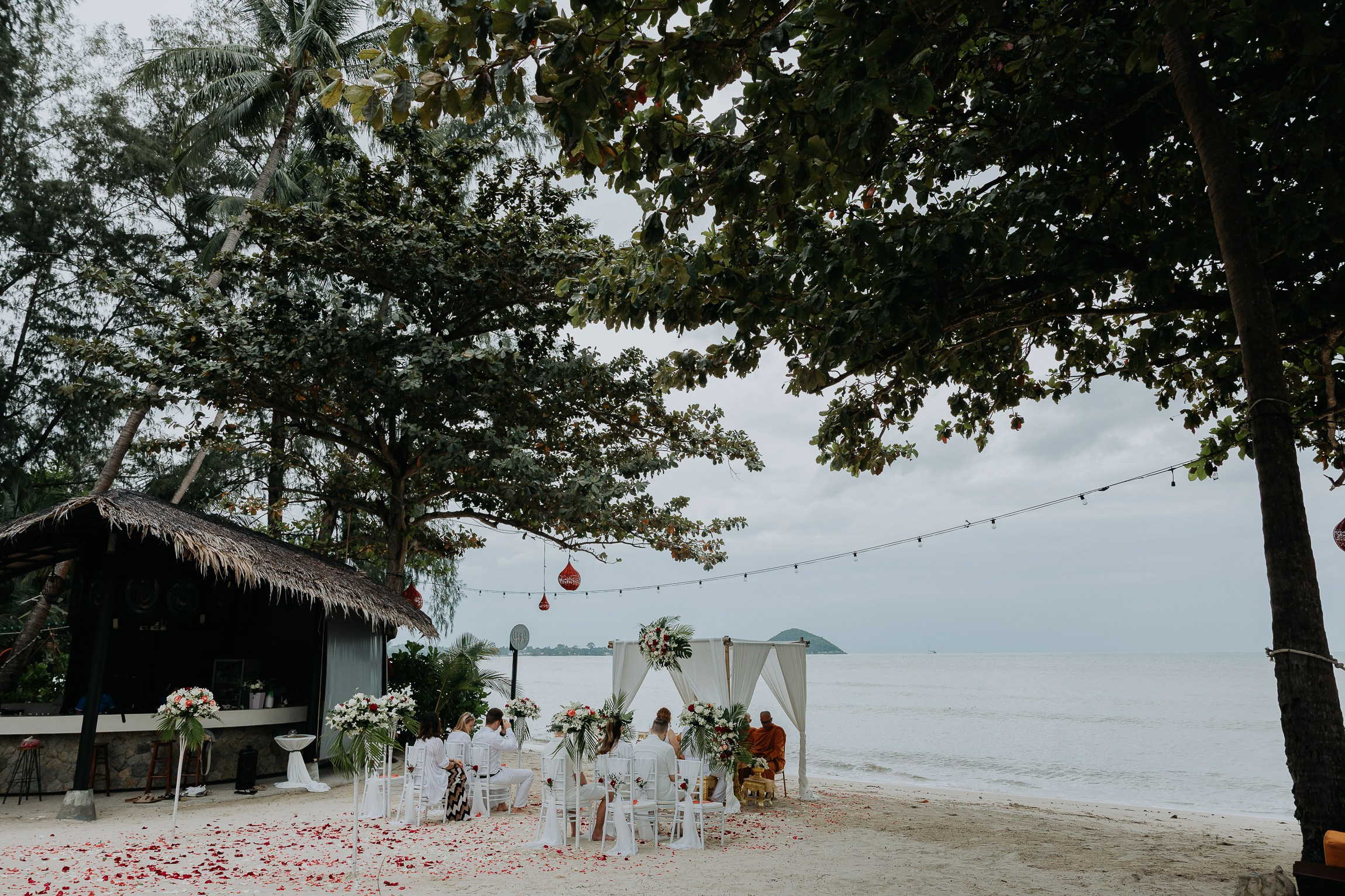 Simone & Matthias Peter. Buddhist blessing wedding Ceremony on Koh Samui, Thailand