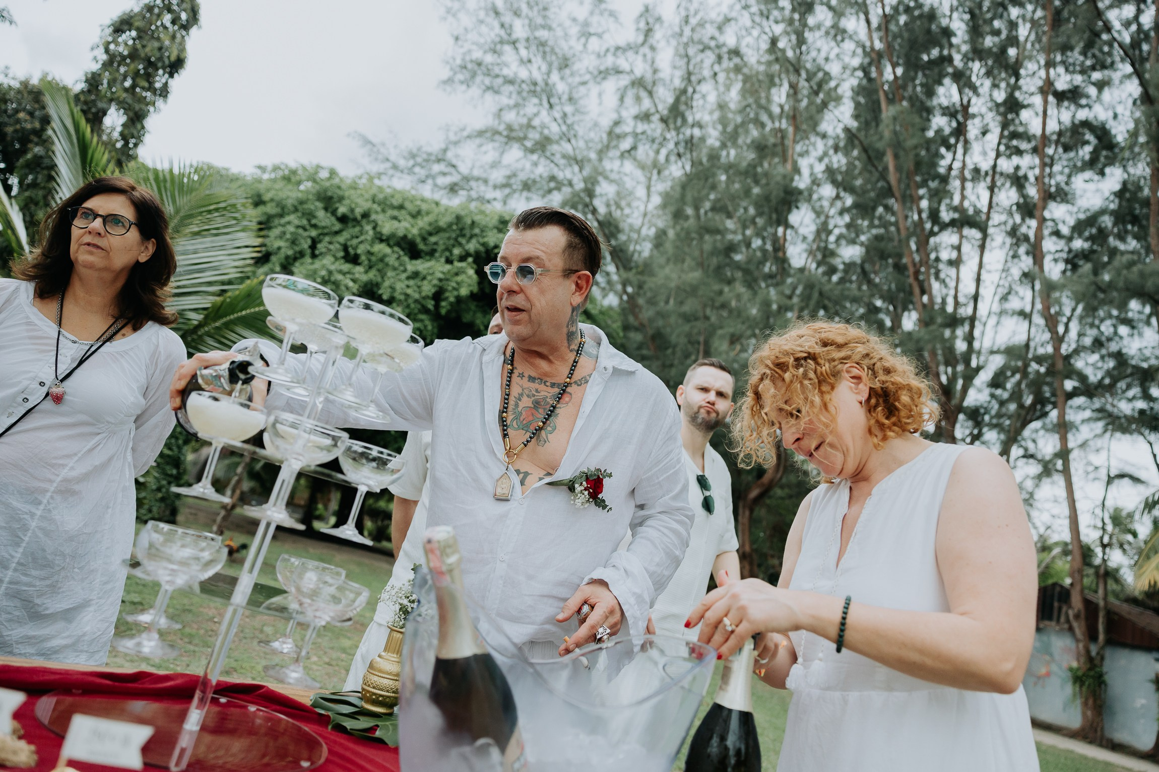 Simone & Matthias Peter. Buddhist blessing wedding Ceremony on Koh Samui, Thailand