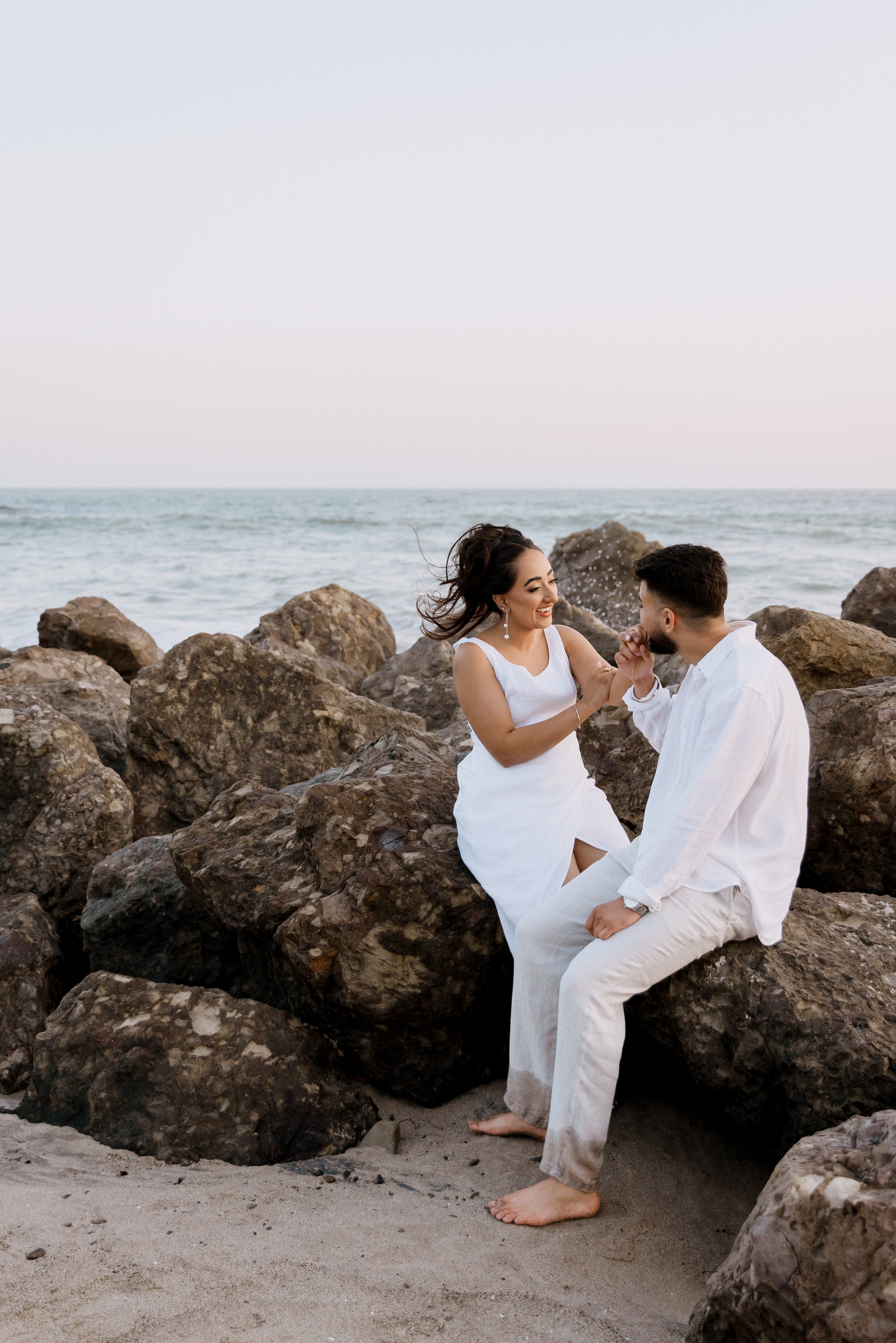 Engagement Photoshoot at Malibu Beach | Taya Frank. Southern California Family and Couple Photographer