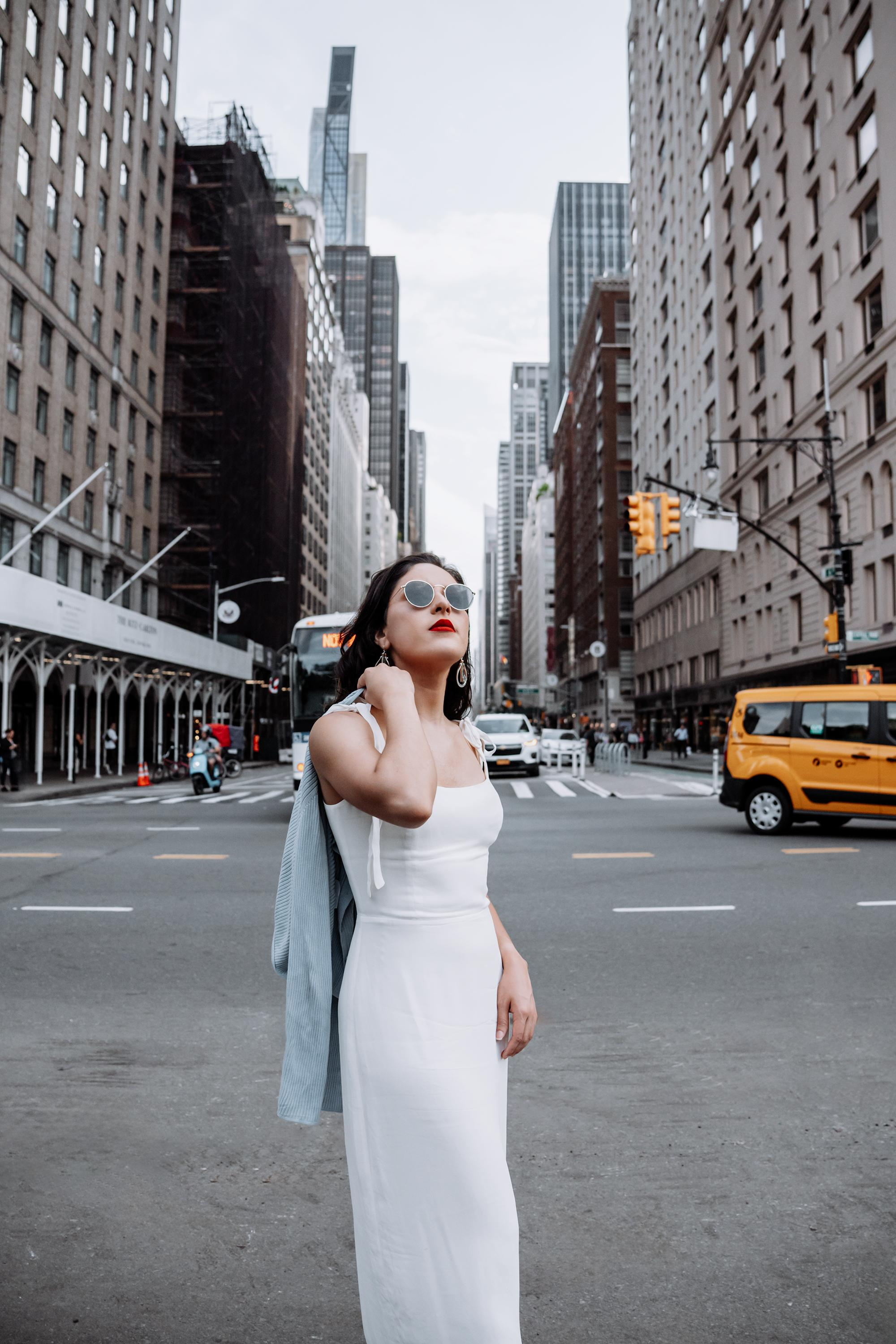 Photo shoot on the roof. Portrait and wedding photographer in New York