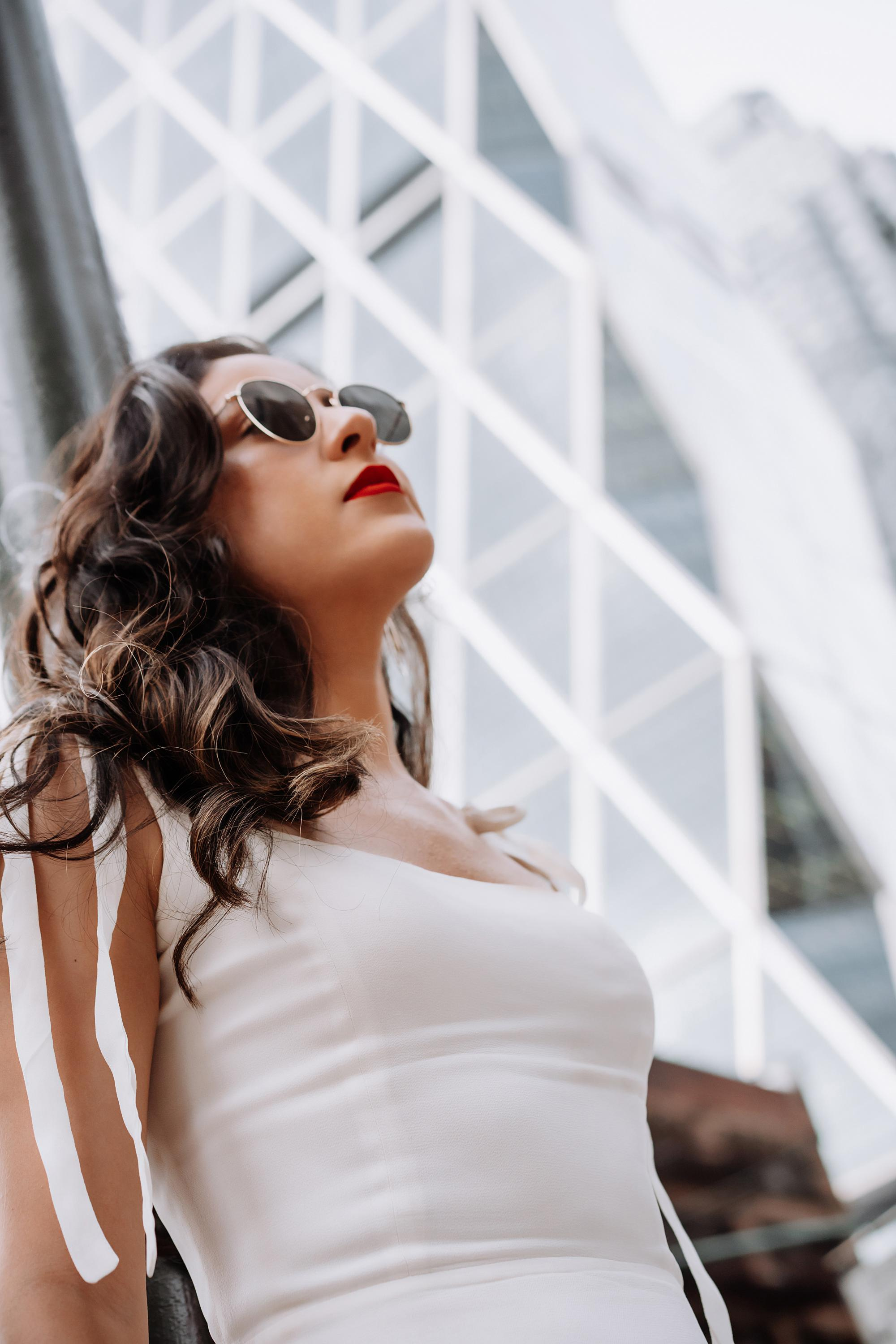 Photo shoot on the roof. Portrait and wedding photographer in New York