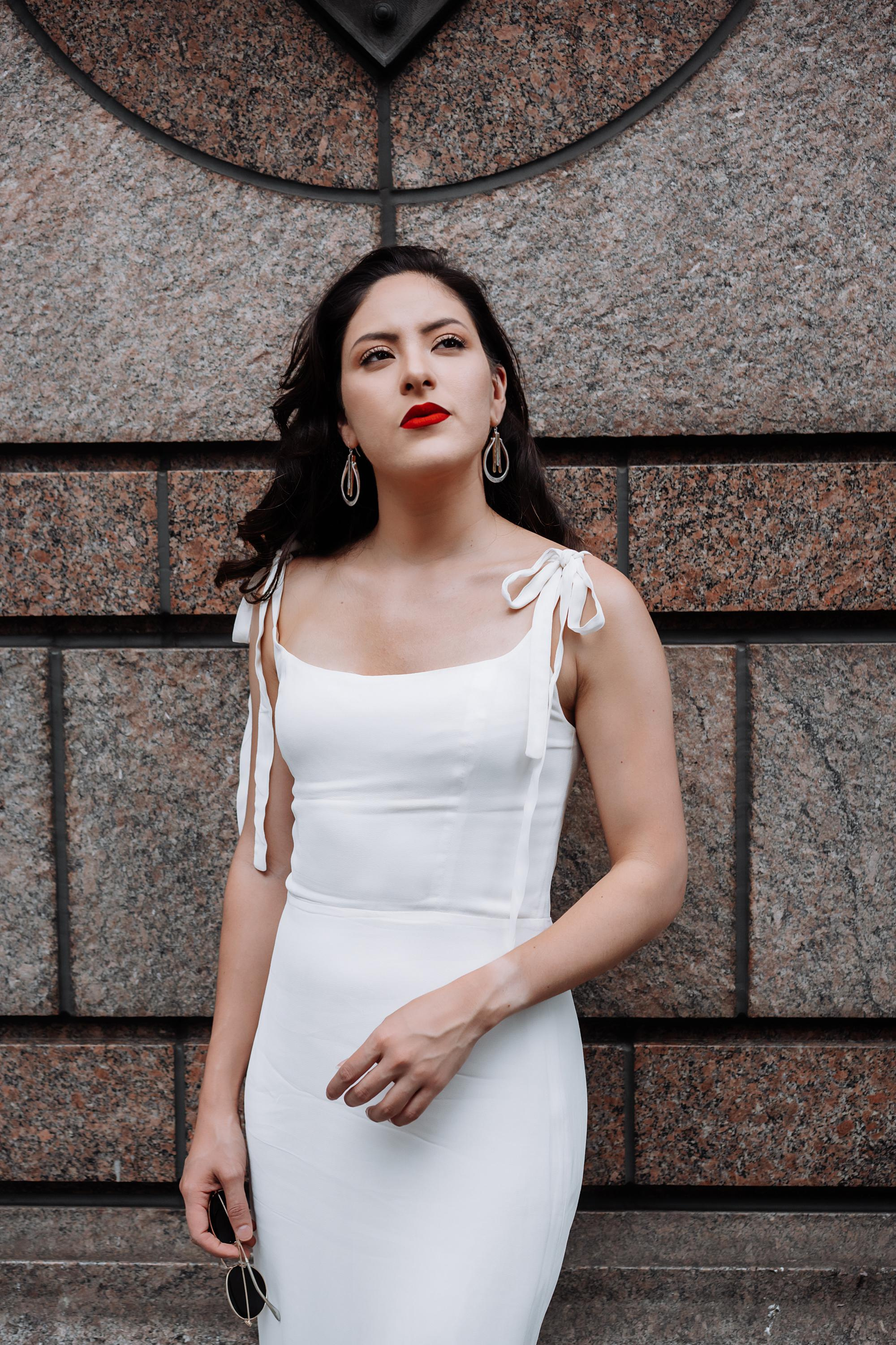 Photo shoot on the roof. Portrait and wedding photographer in New York