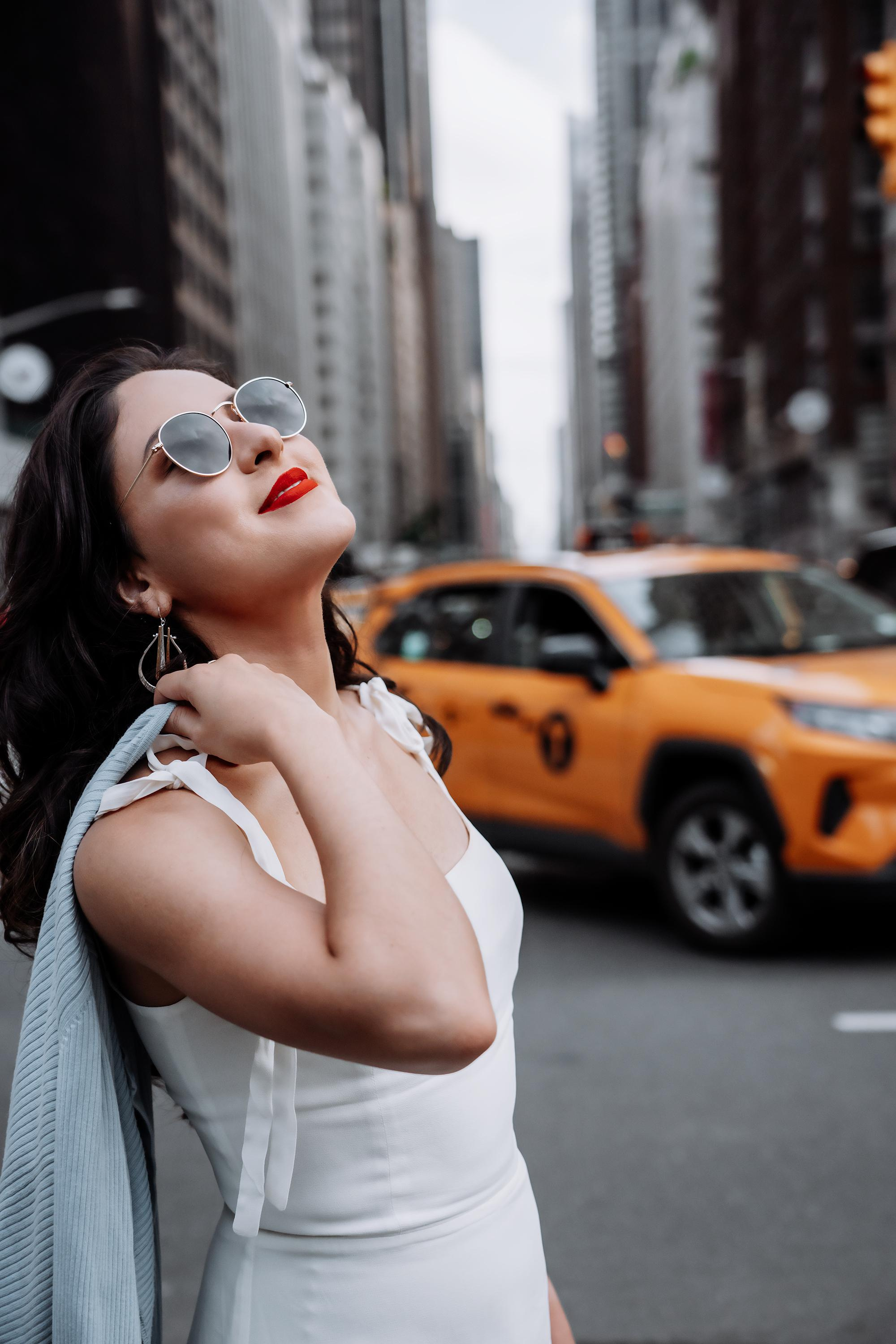 Photo shoot on the roof. Portrait and wedding photographer in New York