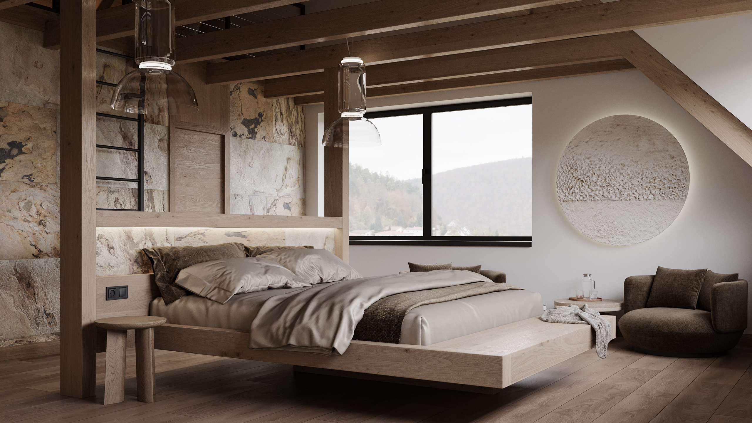 HOTELOVÝ POKOJ č.1 V HORSKÉ CHATĚ. Filipenka architects