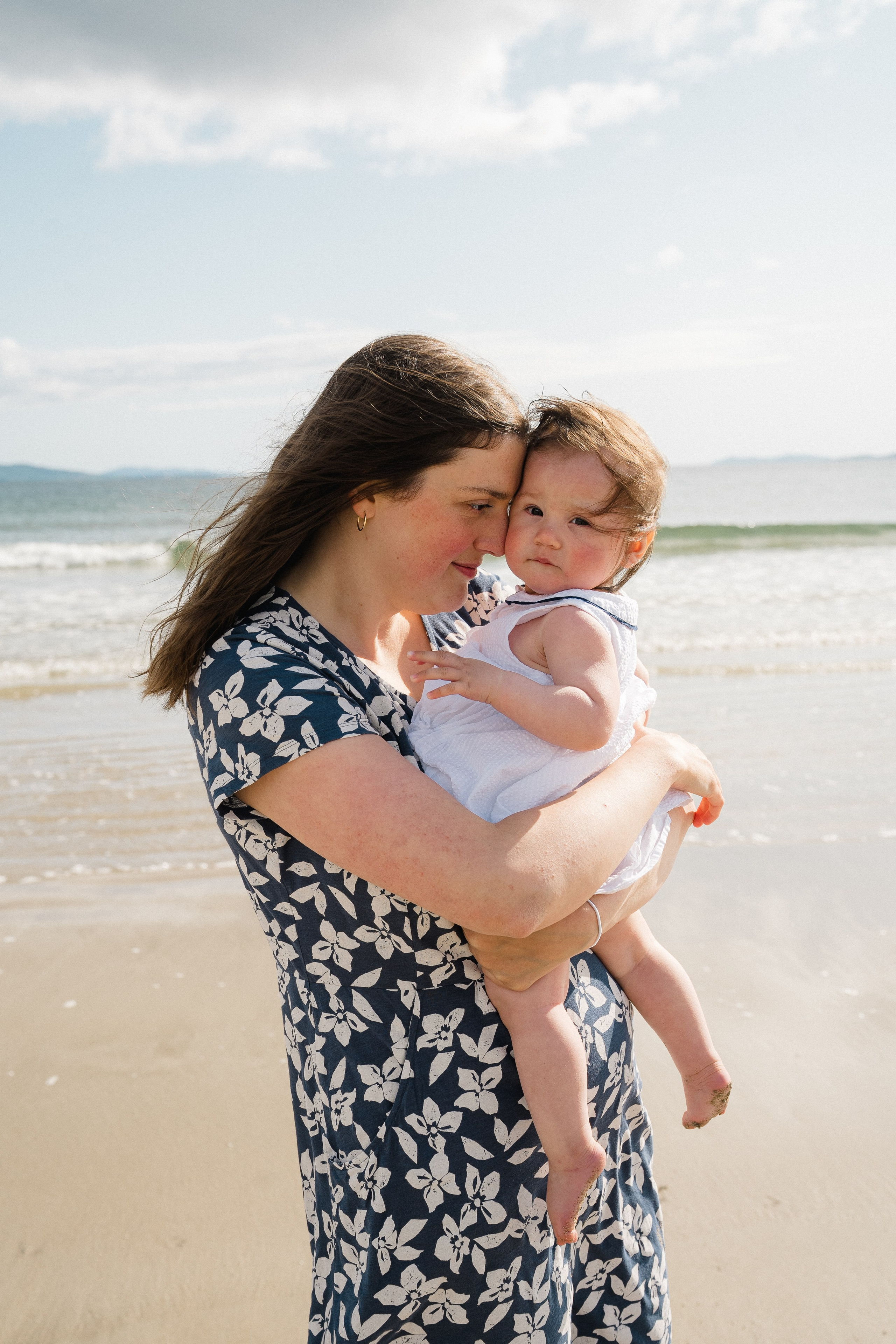 Darya and Mia at the ocean. Wedding and family photographer Ireland