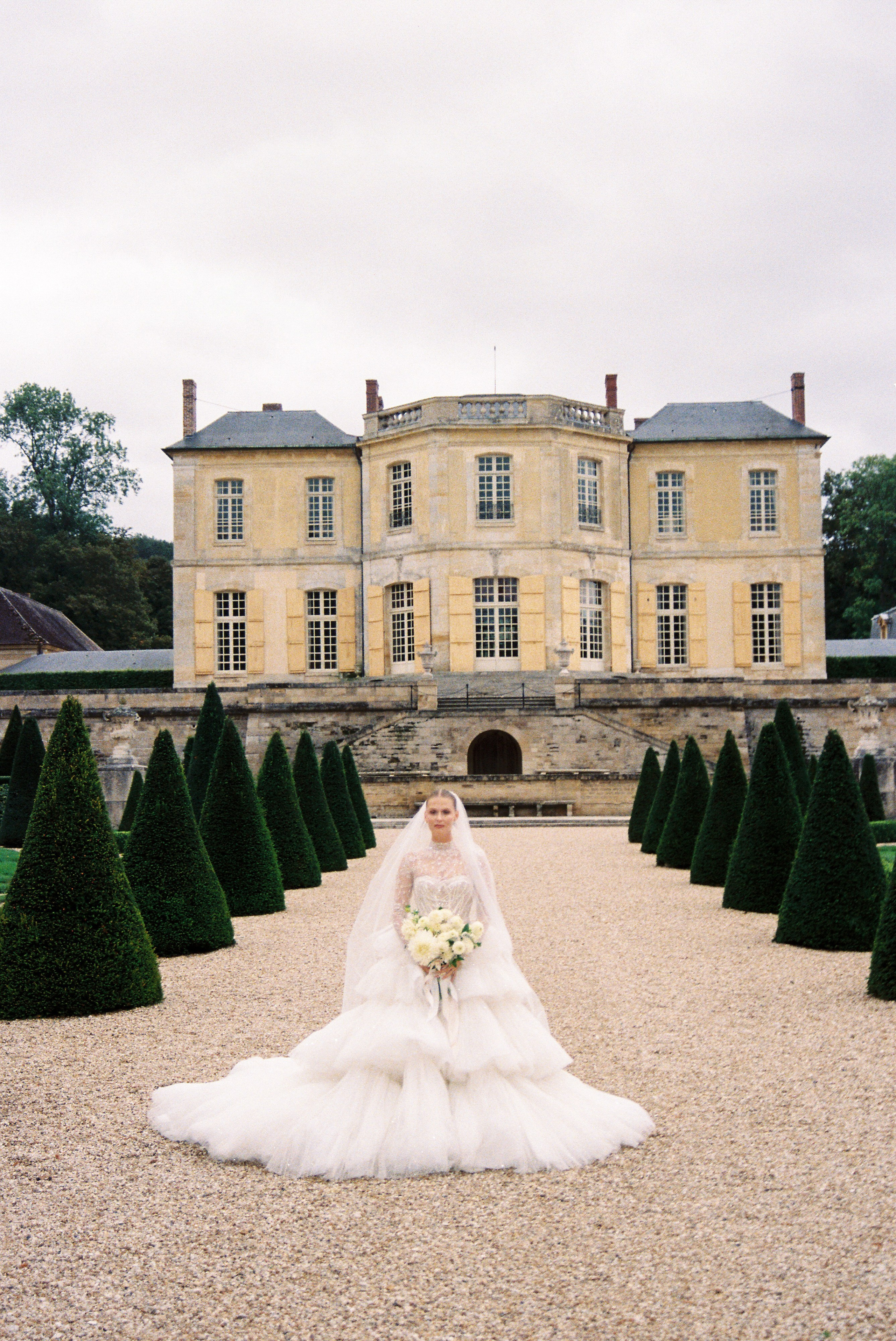 A luxury wedding at Chateau de Villette, just 40 minutes from Paris, captured entirely on film photography