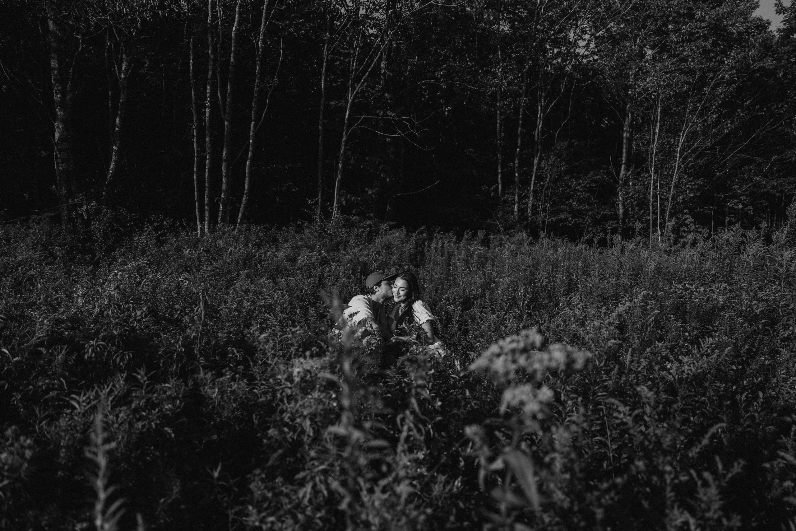 Elegant editorial-style wedding photo of a couple 