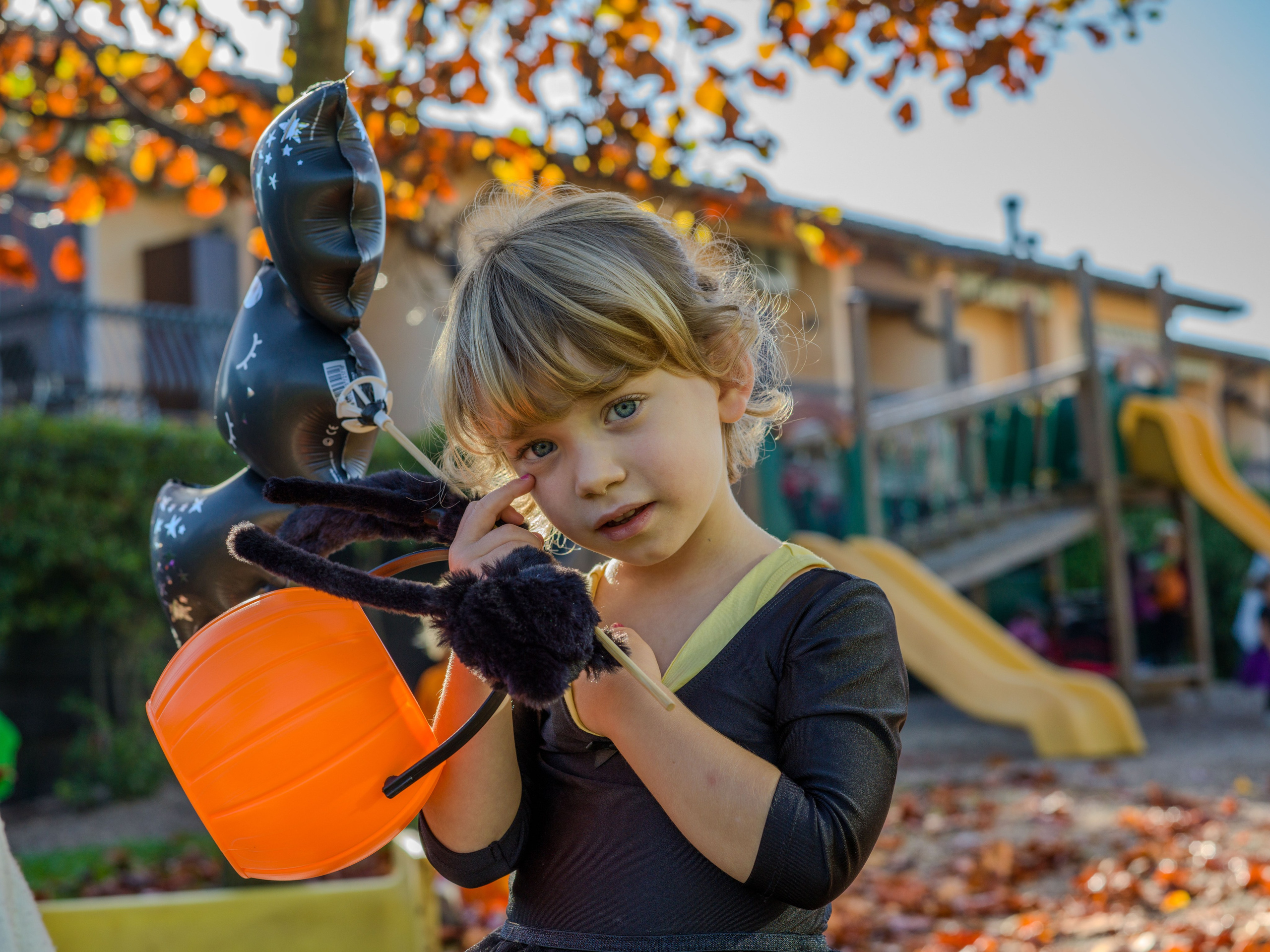 Young Girl as Experienced Actress on Halloween