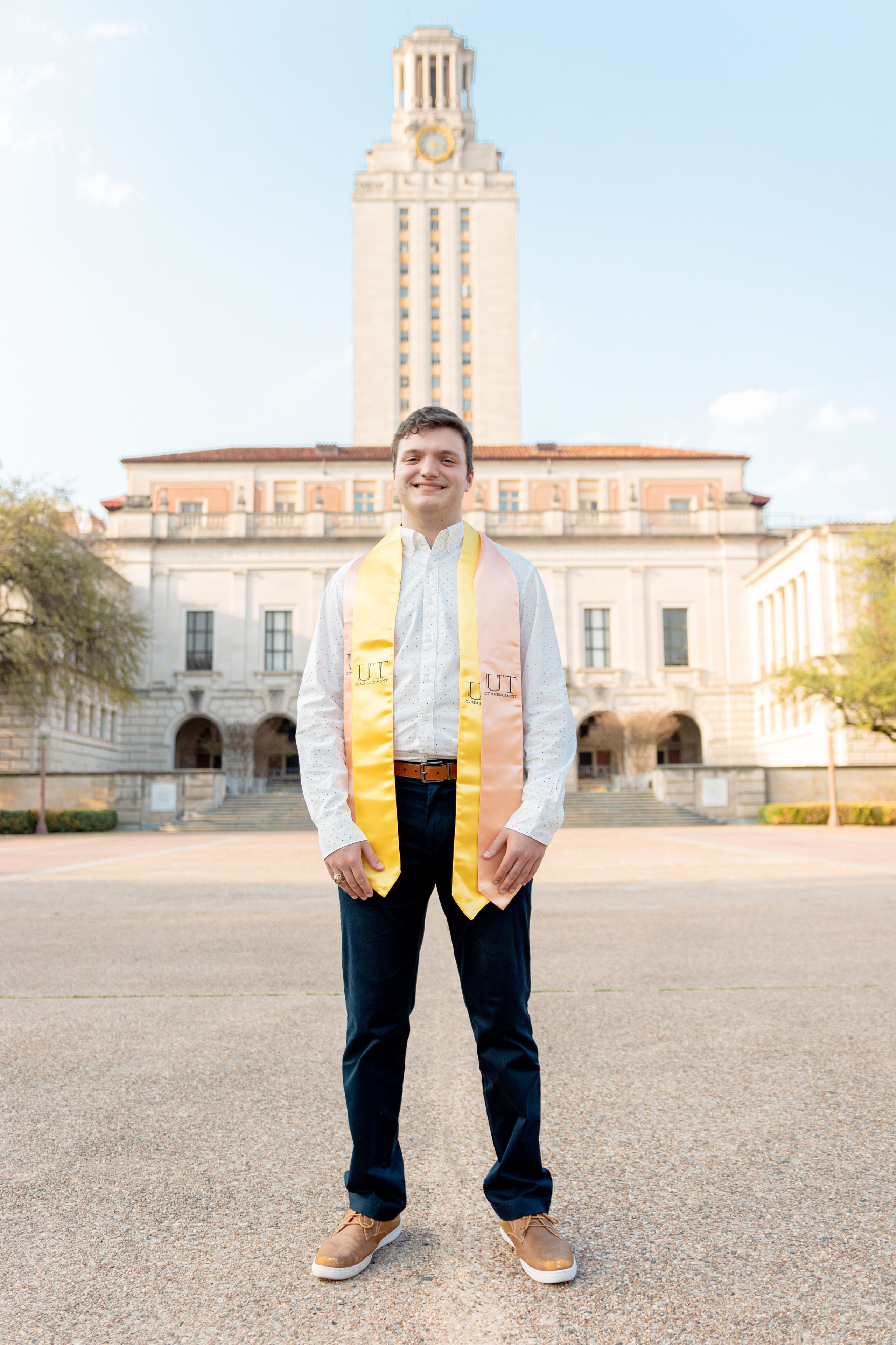 Aaron's graduation photoshoot at the University of Texas in Austin