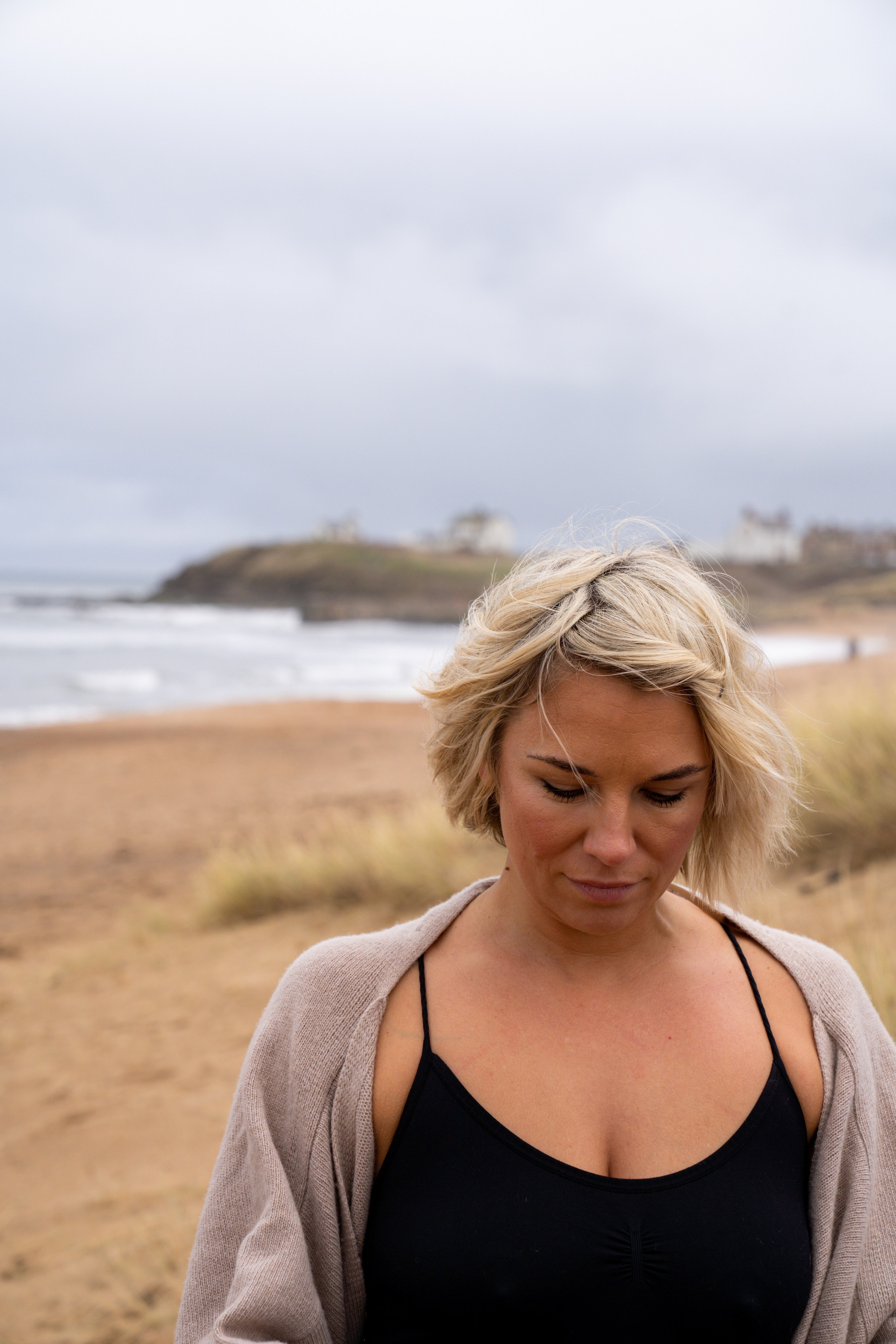 portrait photography, seaside photo session, Seaton Sluice, freedom to be yourself, body positive after 45