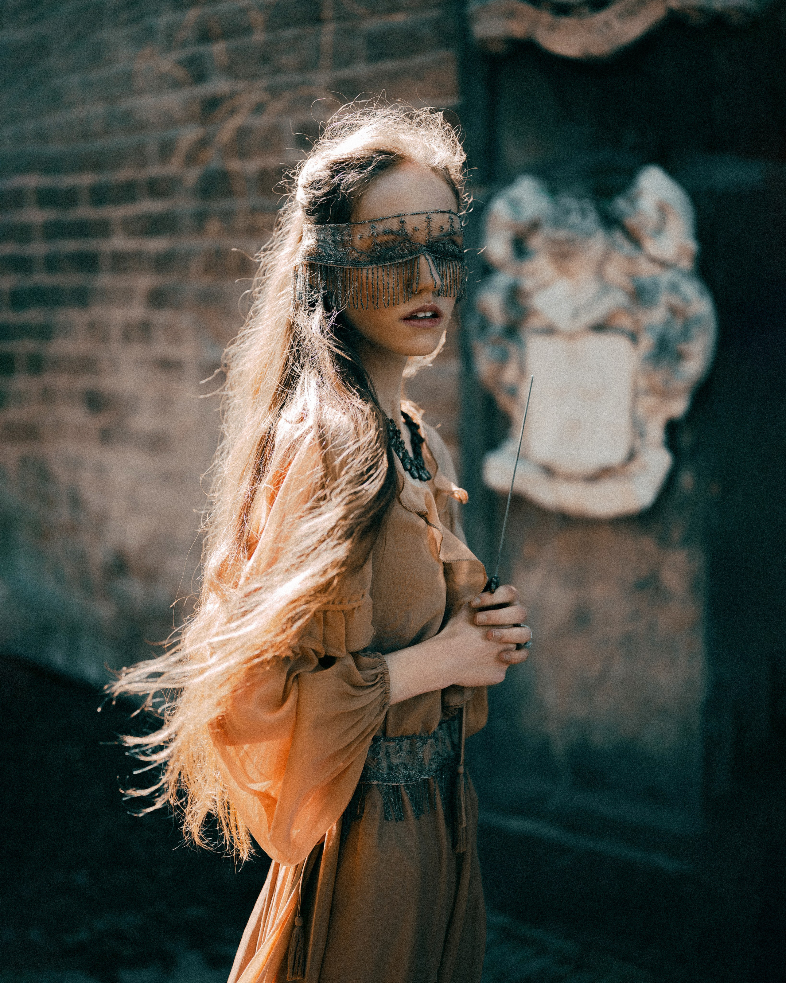 Fantasy Photoshoot in a Medieval Castle in ethereal light. Moth & Moss Photography