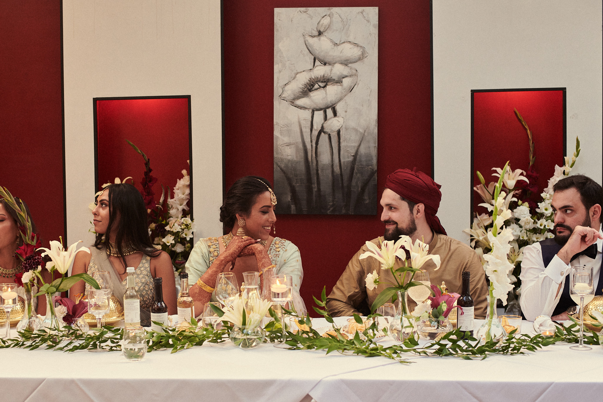 room and bride exchanging loving glances during Hindu wedding ceremony in the Netherlands