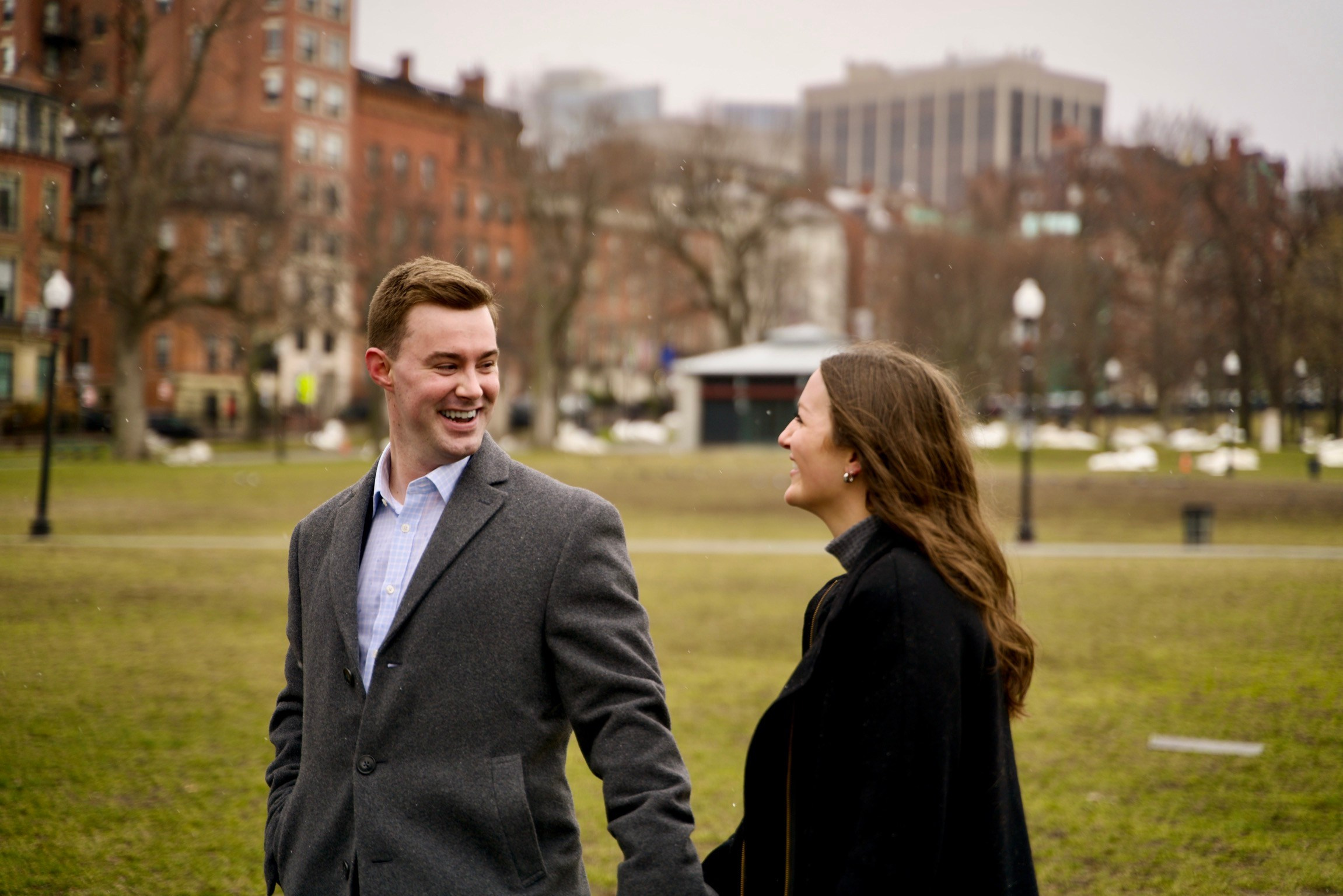 Matt and Jessica at Boston Park. Stefanovich Photography | Boston, MA