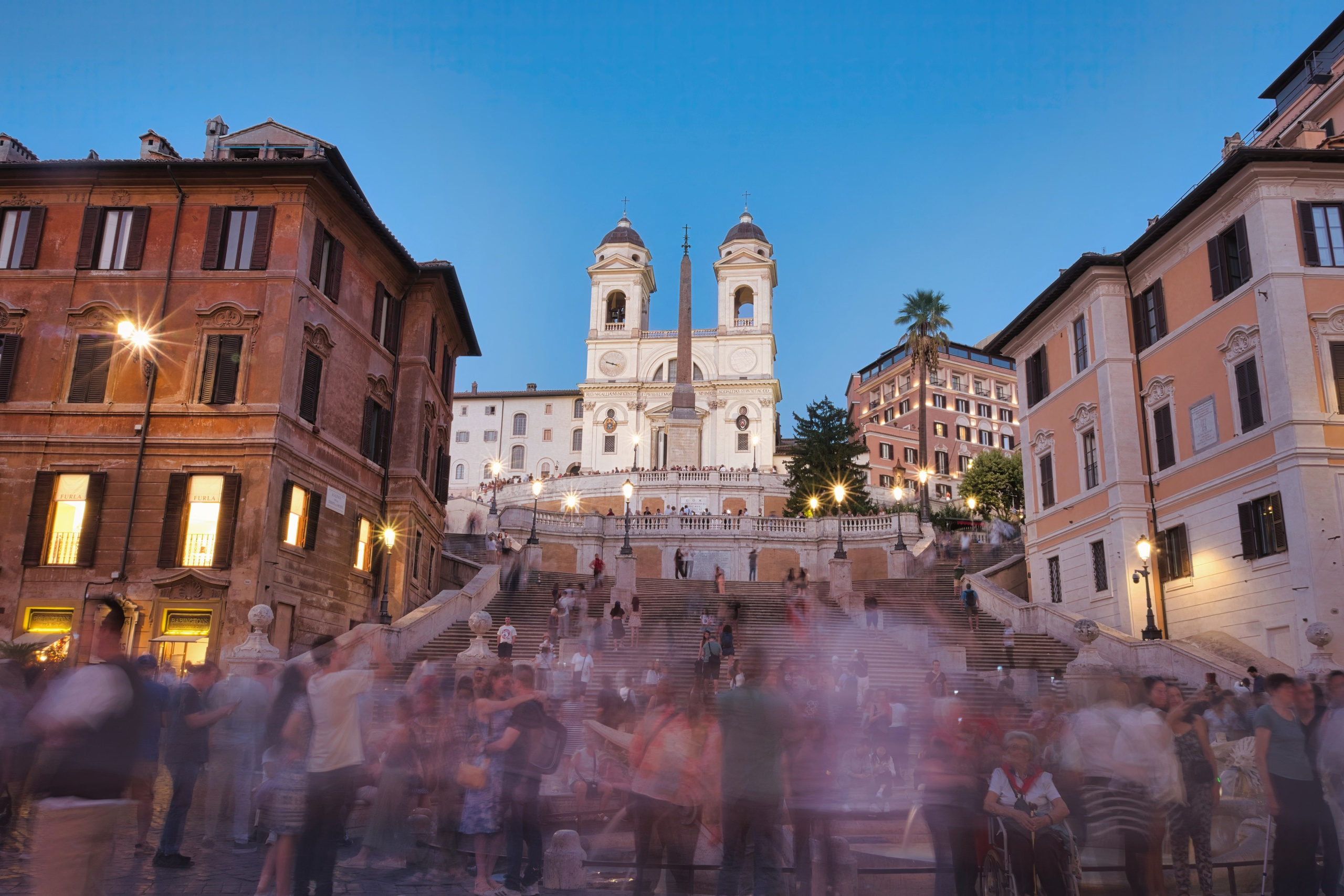 Photography of Italy – Long exposure view of the Spanish Steps in Rome, photographed as part of a photography book about Rome.