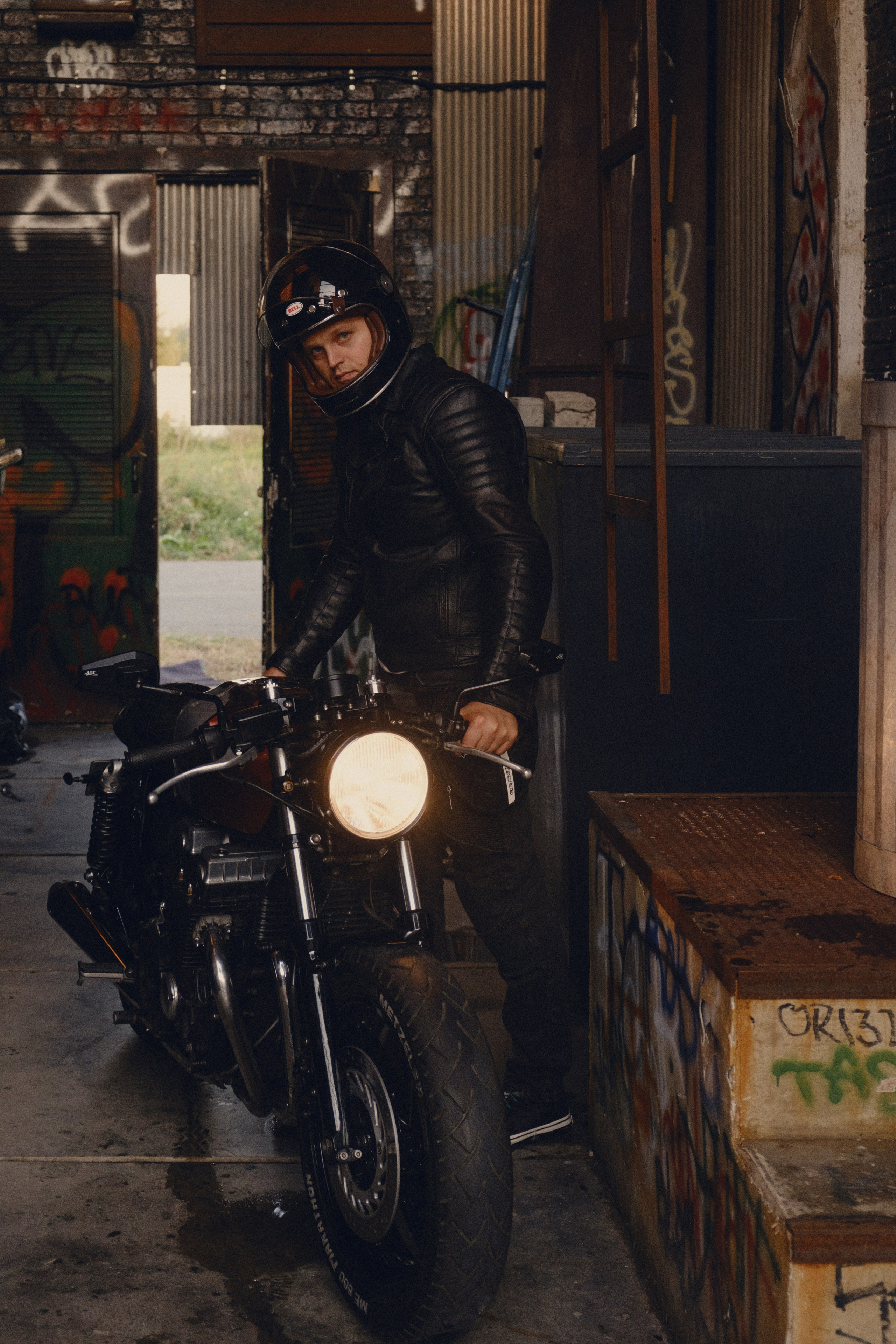 Café Racer Style Photography — Brutal Man & Custom Bike