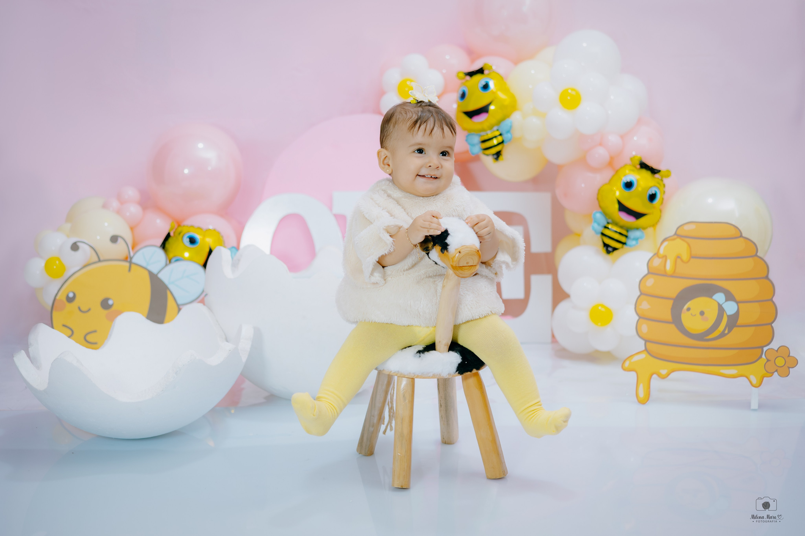 PRIMER AÑO ABEJITA. Milena Maro Fotografía: estudio profesional en Acacías, Meta. Retrato familiar, infantil, maternas, eventos y empresas