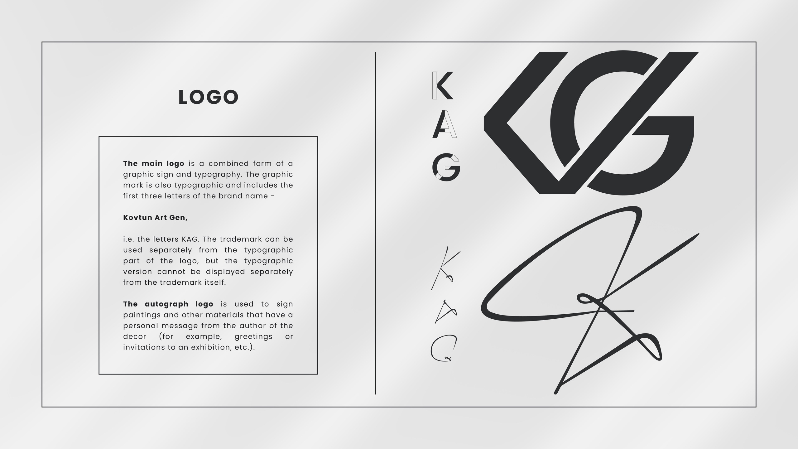 Brandbook “Kovtun Art Gen”. Vasyl Grygorchuk: Photography & Graphic Design