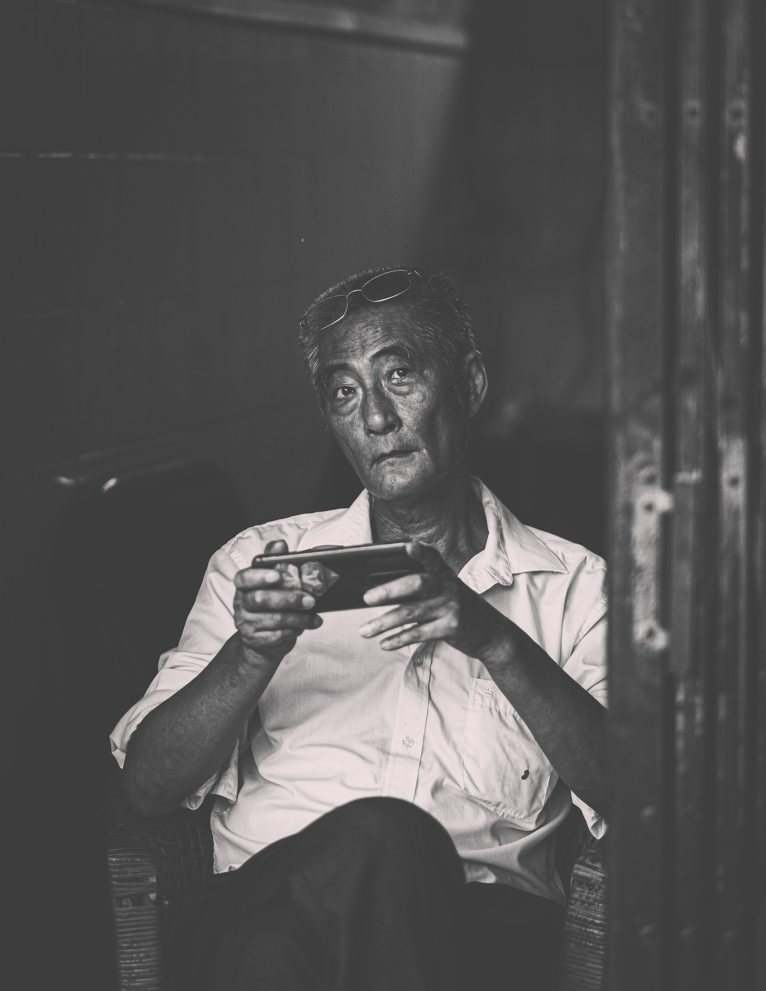 Man Portrait in Black and White | Shantou City | China | Camera: FUJIFILM X-Pro3 56mm F1.2