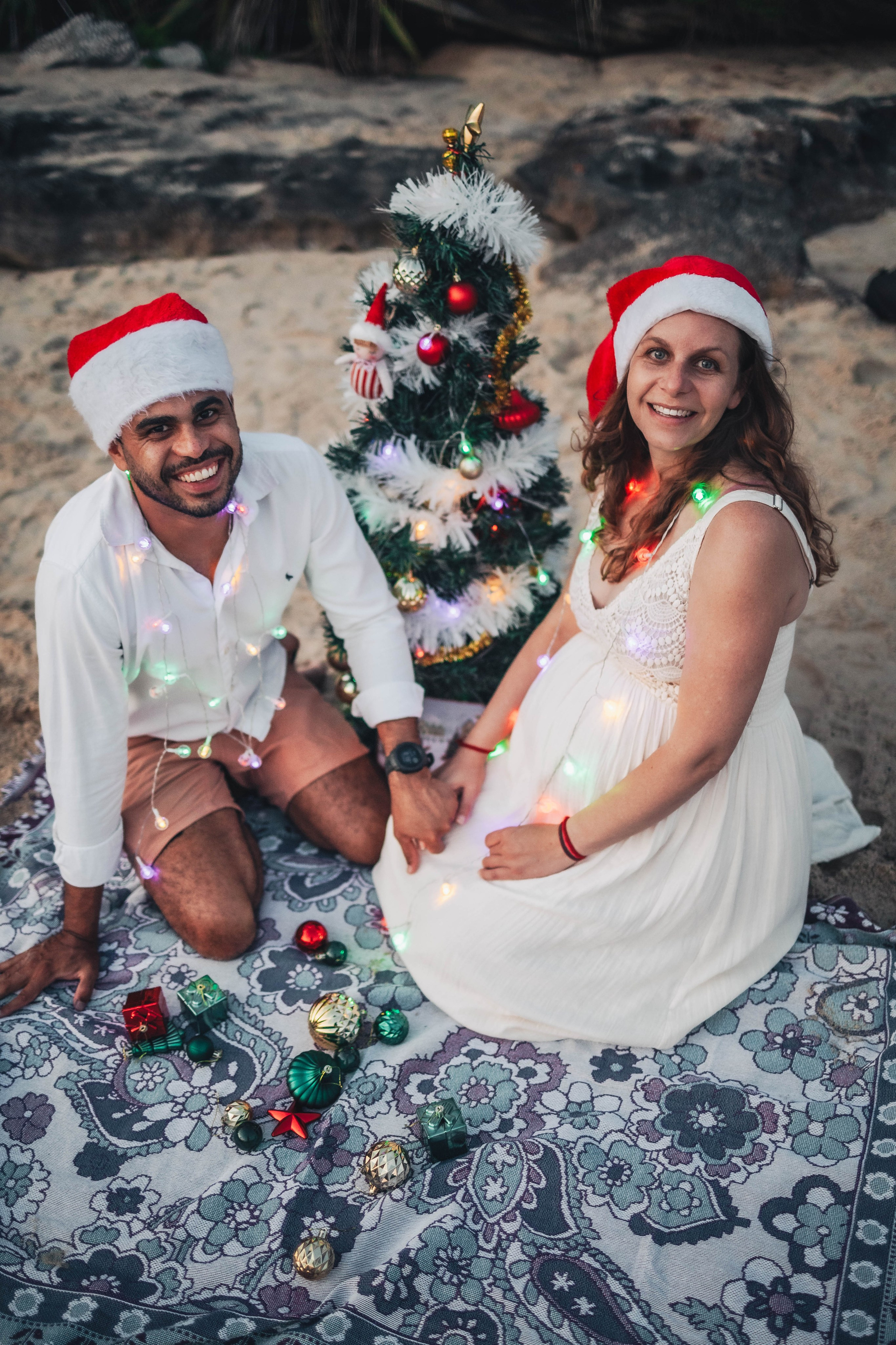 Heather + Tulio + Pregnant + Christmas. True Story Photography
