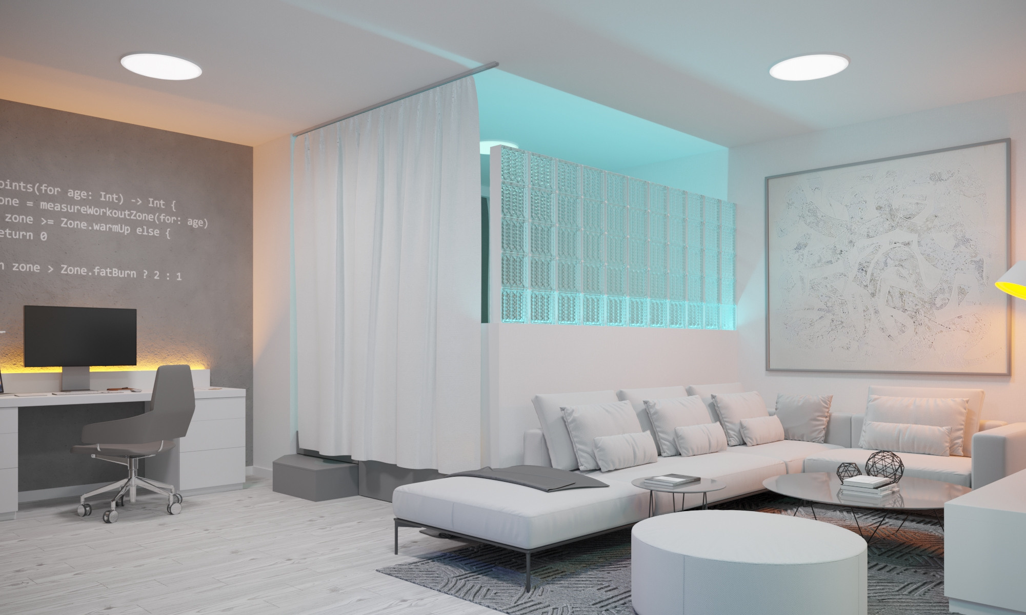 Дизайн — проект квартиры 68 м². Разработка и техническое сопровождение архитектурных и дизайн-проектов