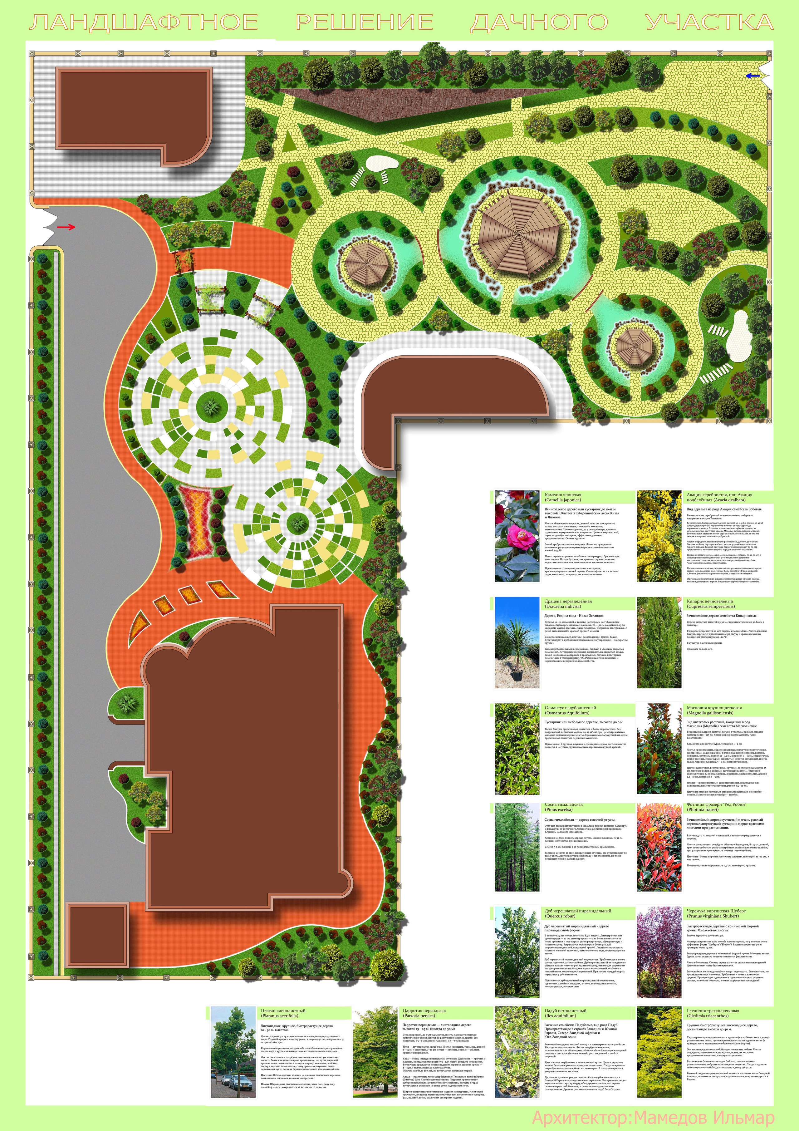 Примеры эскизных решений облагораживания различных участков. Разработка и техническое сопровождение архитектурных и дизайн-проектов