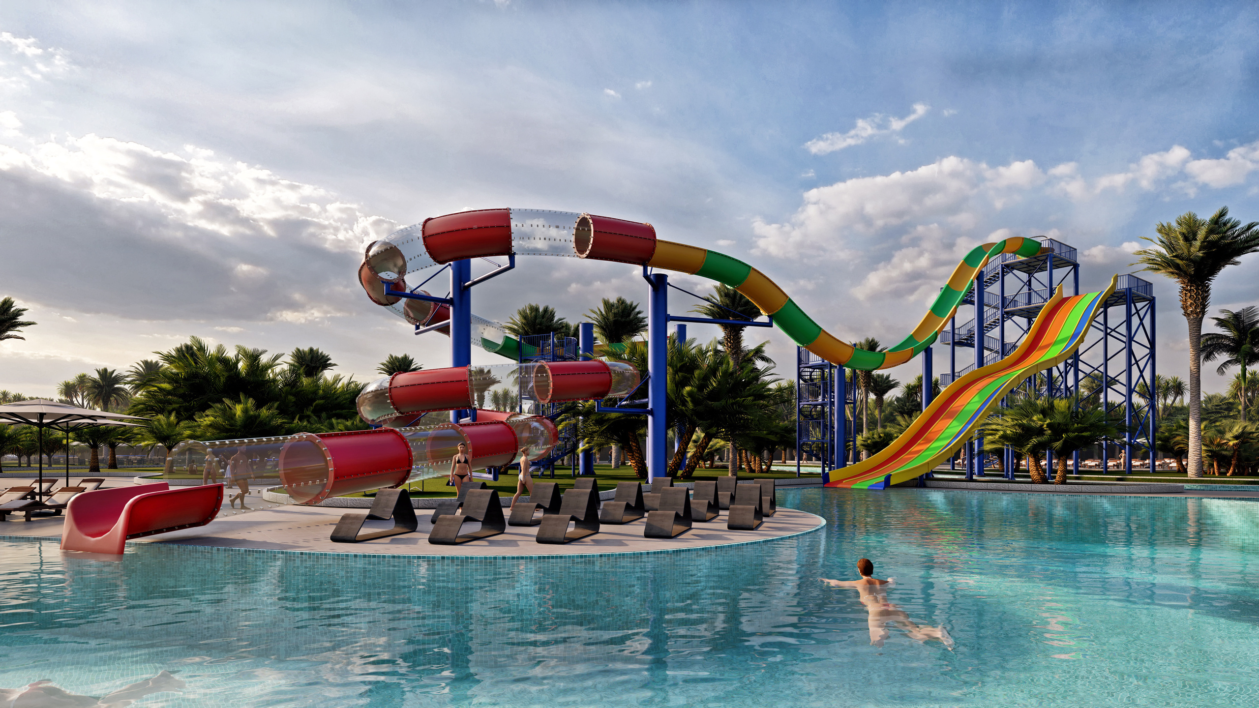 Эскизный проект парка водных развлечений. Разработка и техническое сопровождение архитектурных и дизайн-проектов