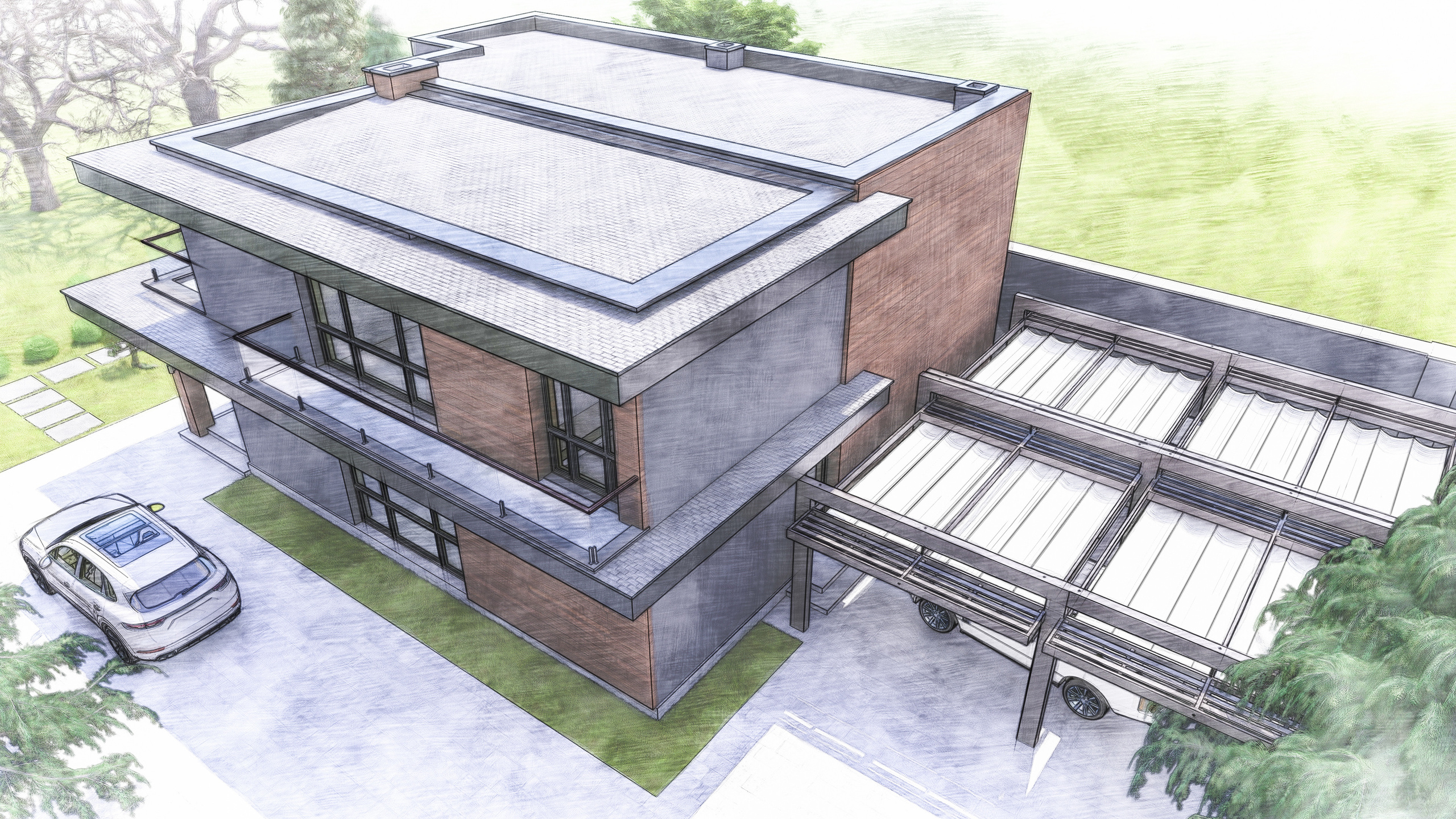 Проект частного дома в посёлке Мардакан. Разработка и техническое сопровождение архитектурных и дизайн-проектов