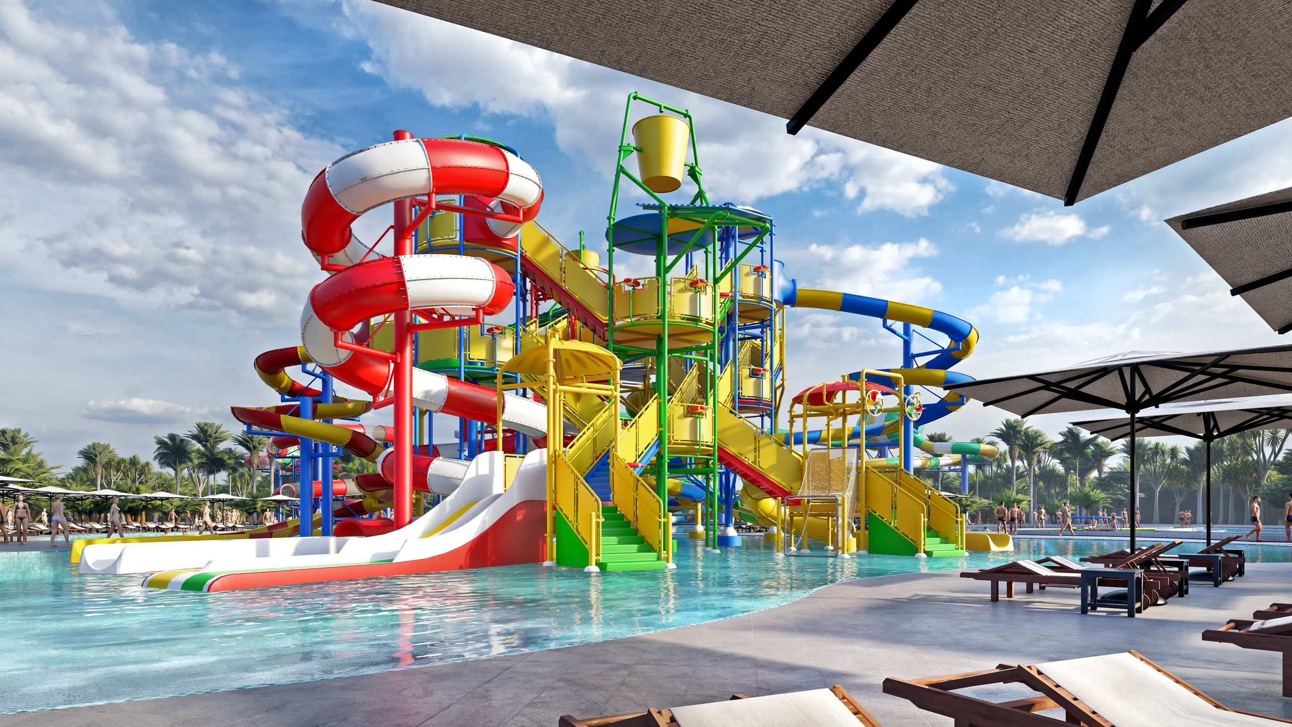 Эскизный проект парка водных развлечений. Разработка и техническое сопровождение архитектурных и дизайн-проектов