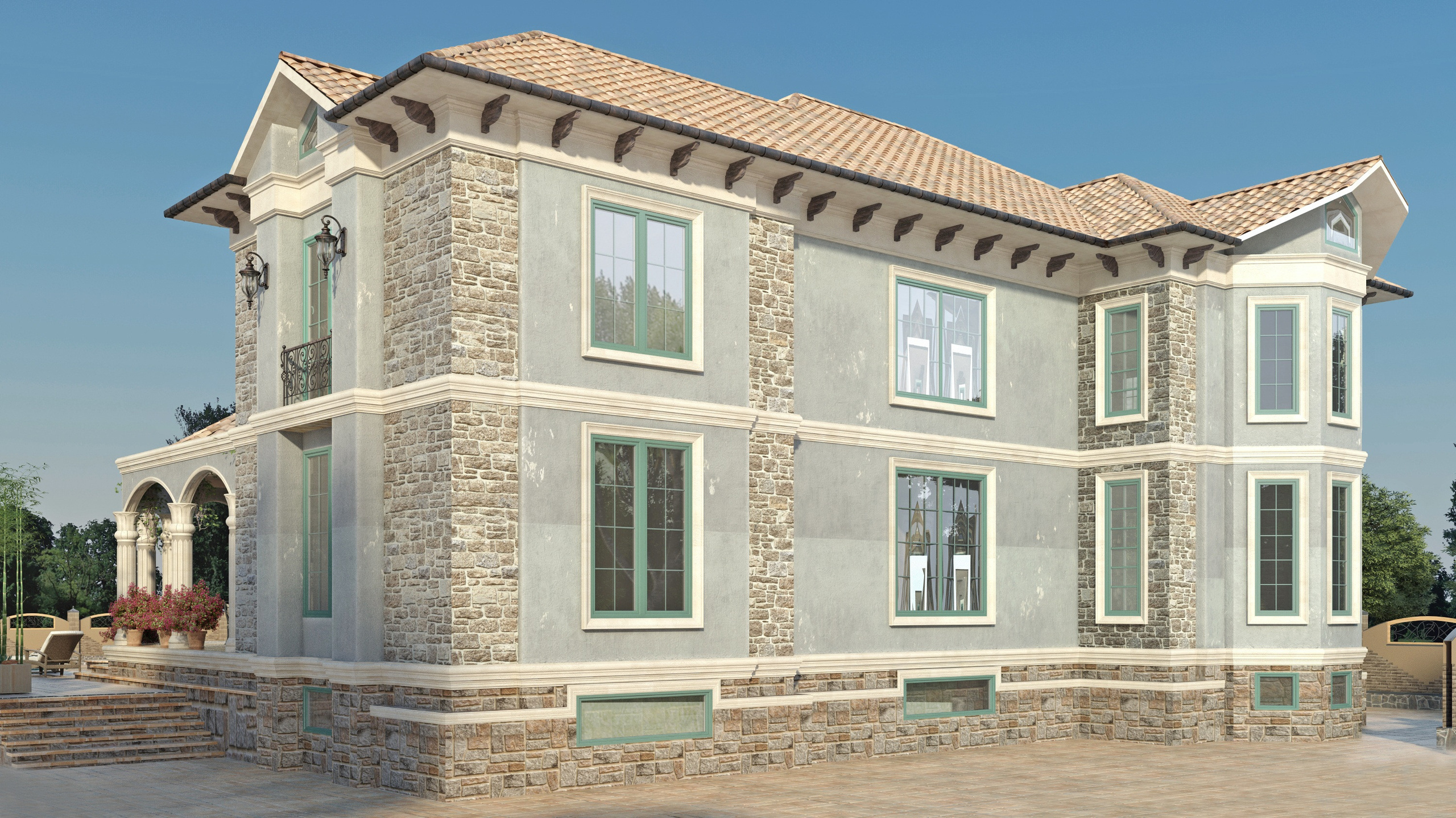 Проект дачного дома в посёлке Новханы. Разработка и техническое сопровождение архитектурных и дизайн-проектов