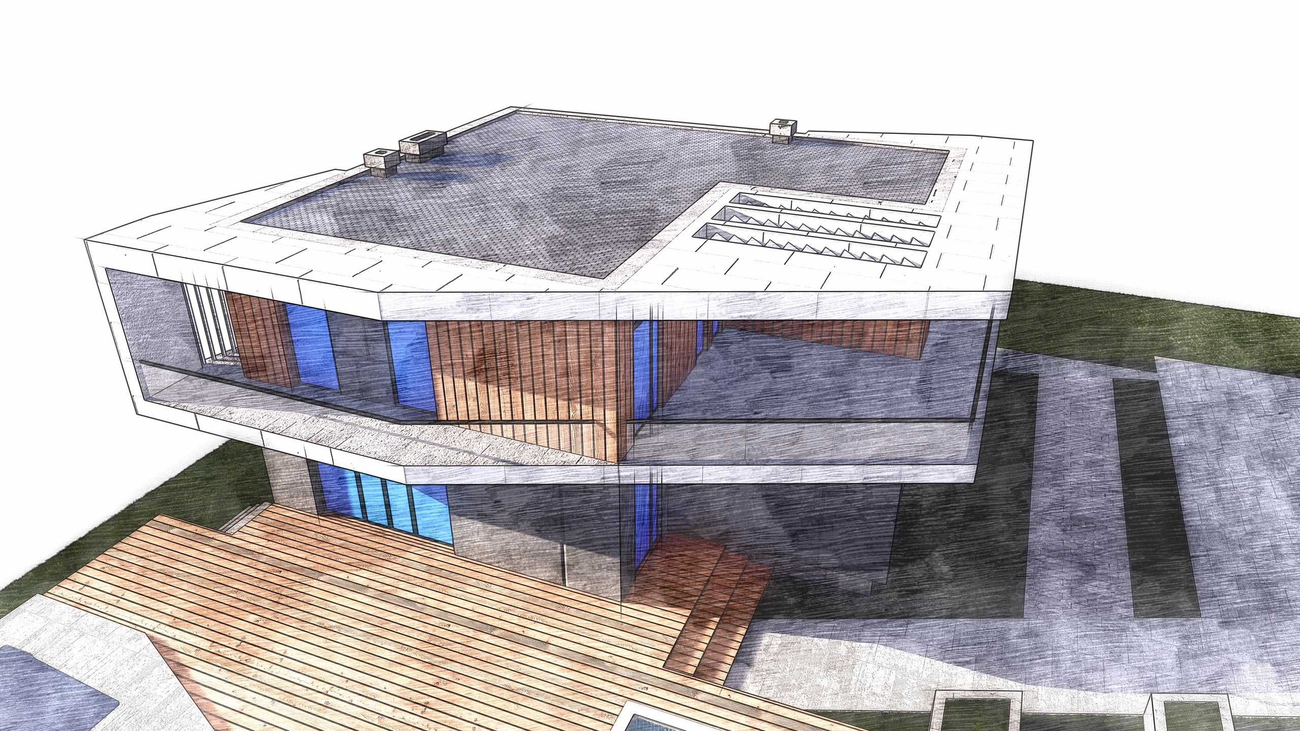 Проект частного дома в посёлке Шувялан. Разработка и техническое сопровождение архитектурных и дизайн-проектов