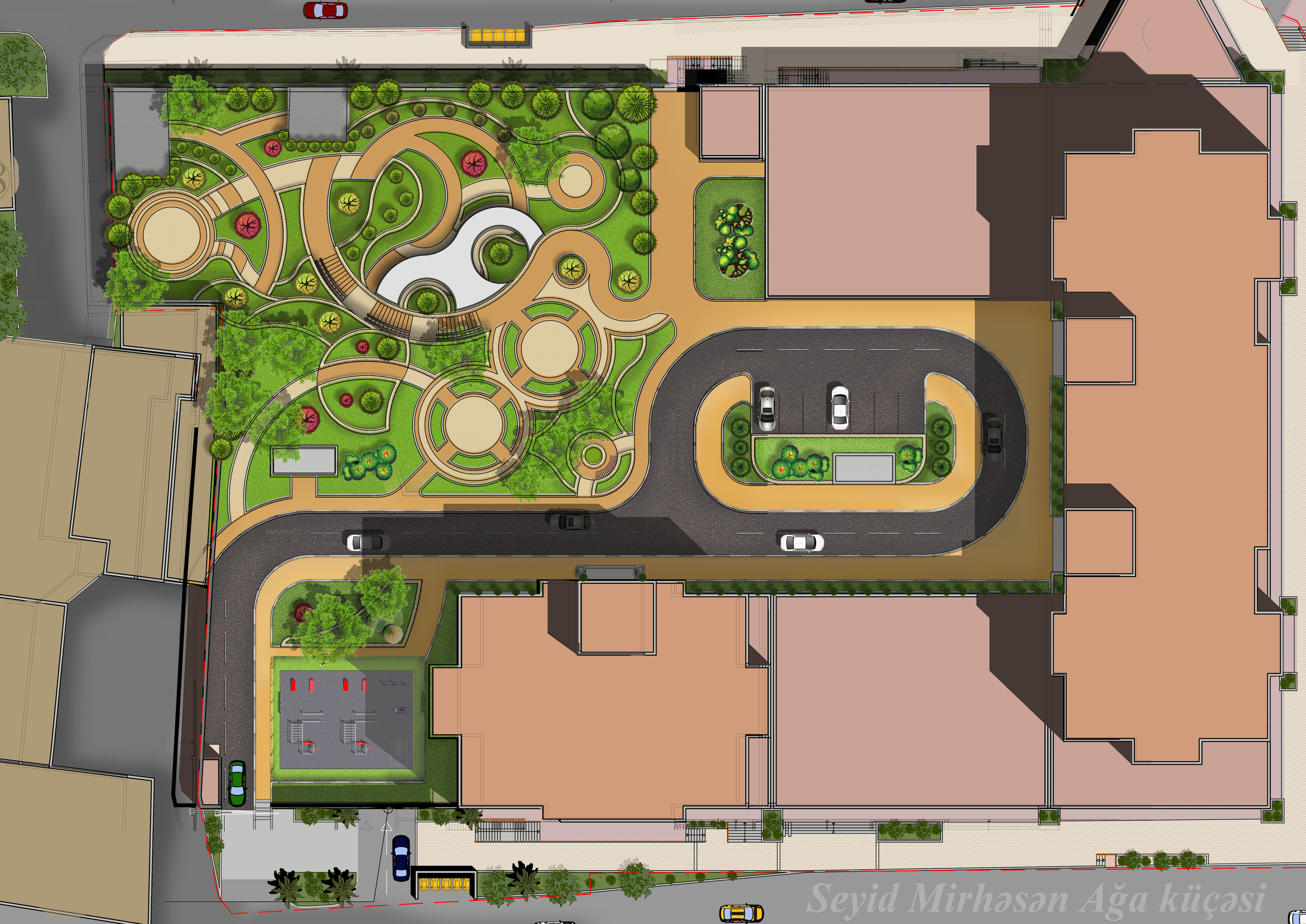 Примеры эскизных решений облагораживания различных участков