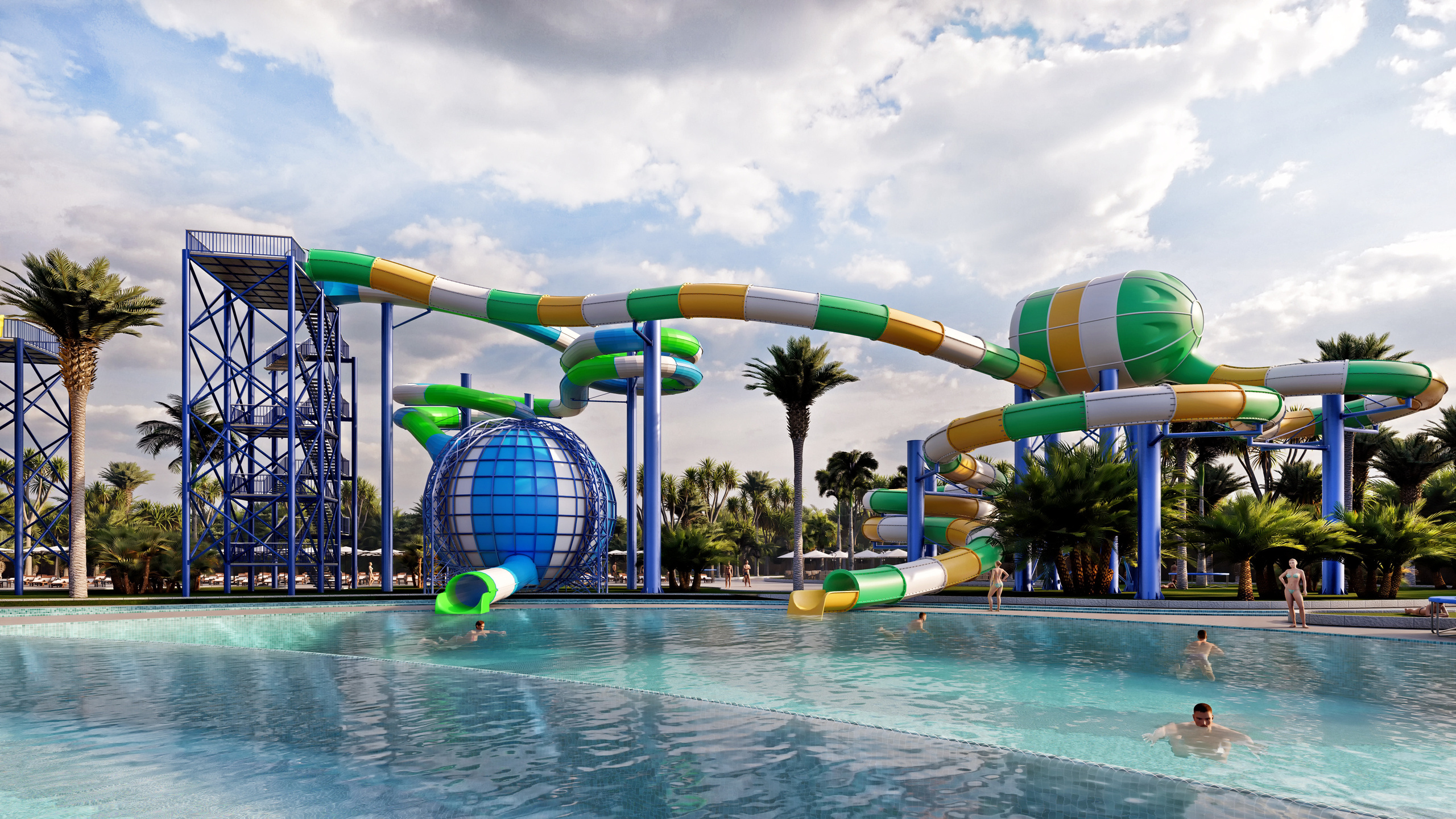 Эскизный проект парка водных развлечений. Разработка и техническое сопровождение архитектурных и дизайн-проектов