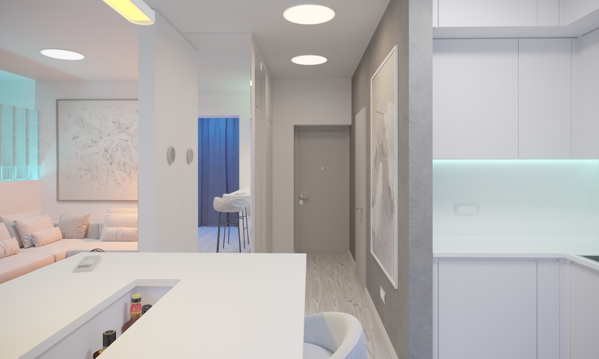 Дизайн — проект квартиры 68 м². Разработка и техническое сопровождение архитектурных и дизайн-проектов