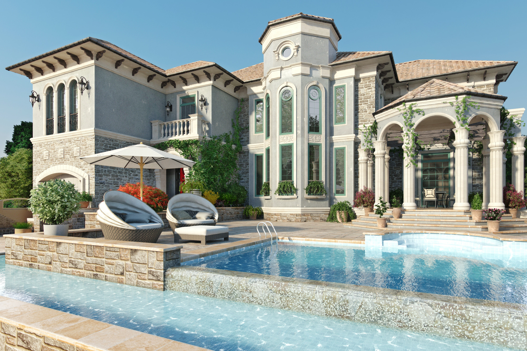 Проект дачного дома в посёлке Новханы. Разработка и техническое сопровождение архитектурных и дизайн-проектов