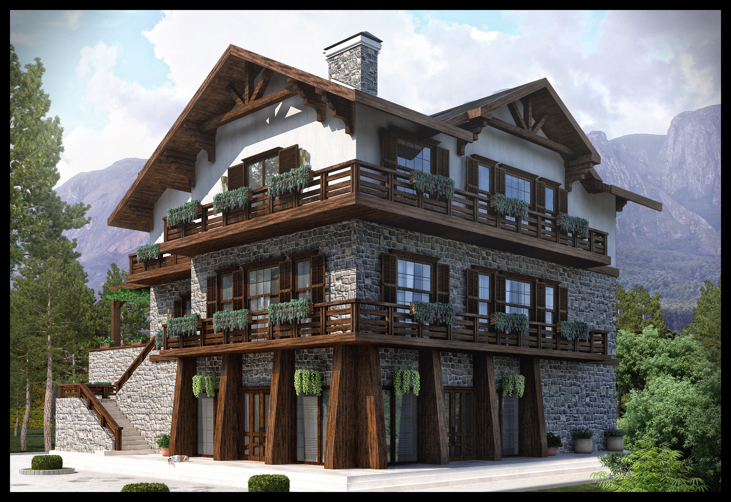 Проект курортно-гостевого комплекса в городе Гусар. Разработка и техническое сопровождение архитектурных и дизайн-проектов