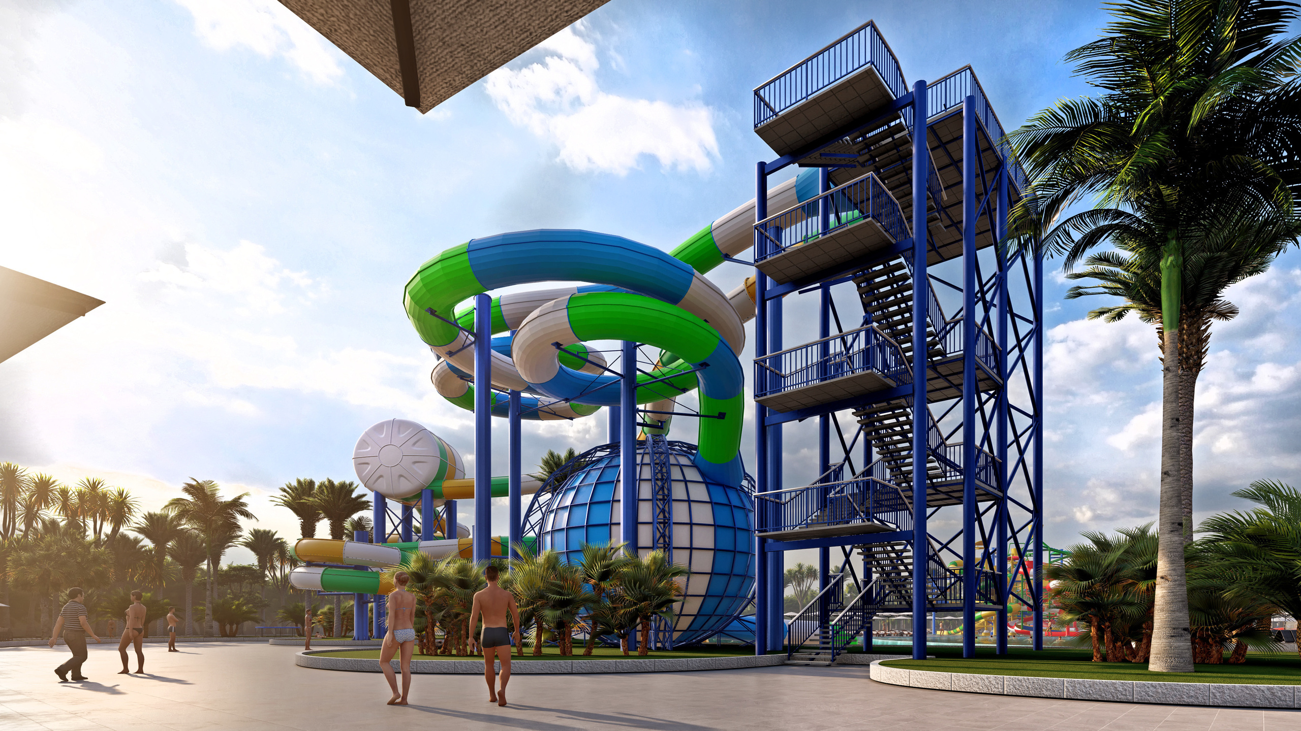 Эскизный проект парка водных развлечений. Разработка и техническое сопровождение архитектурных и дизайн-проектов