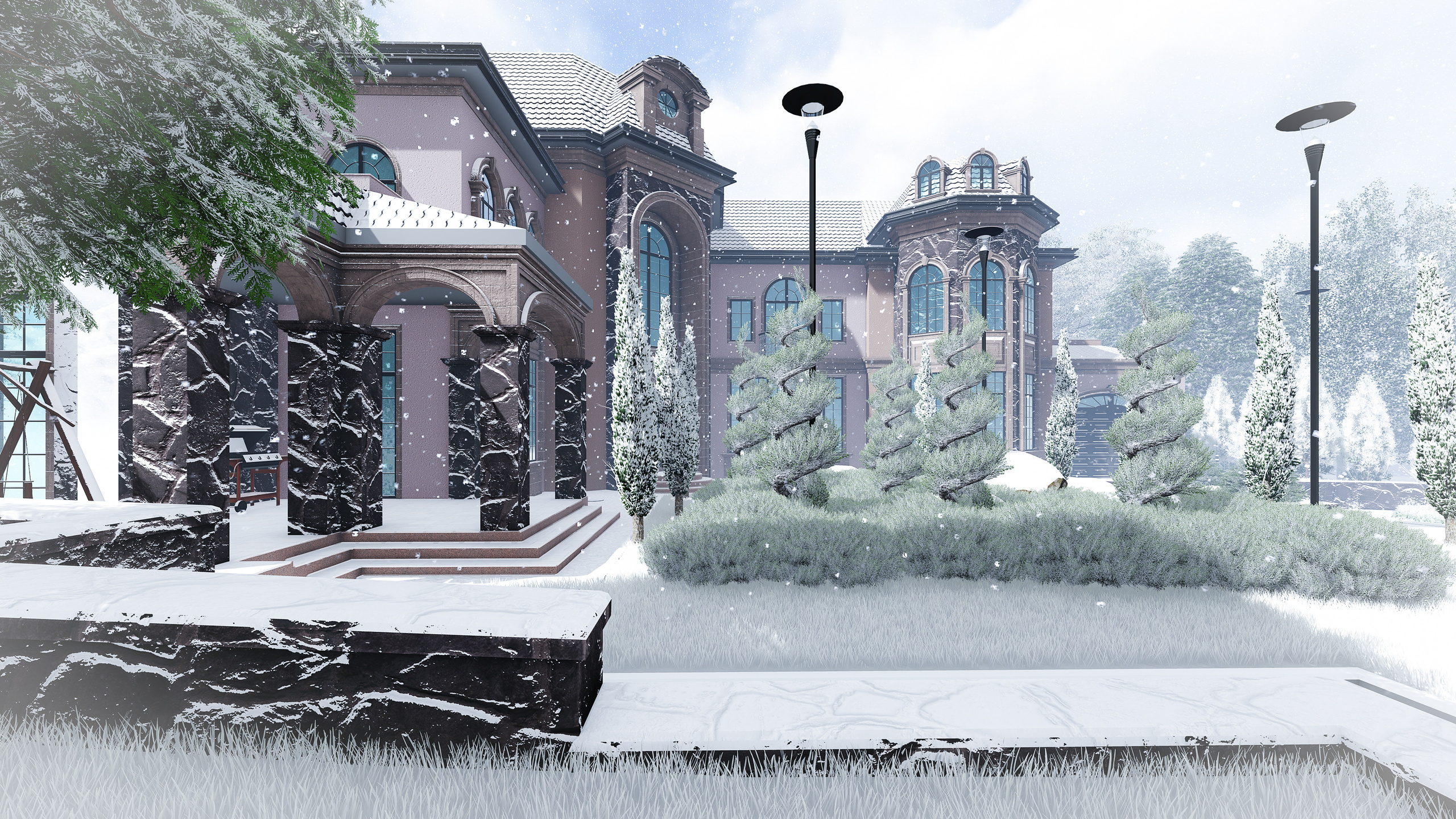 Эскизный проект частного жилого комплекса в городе Губа. Разработка и техническое сопровождение архитектурных и дизайн-проектов