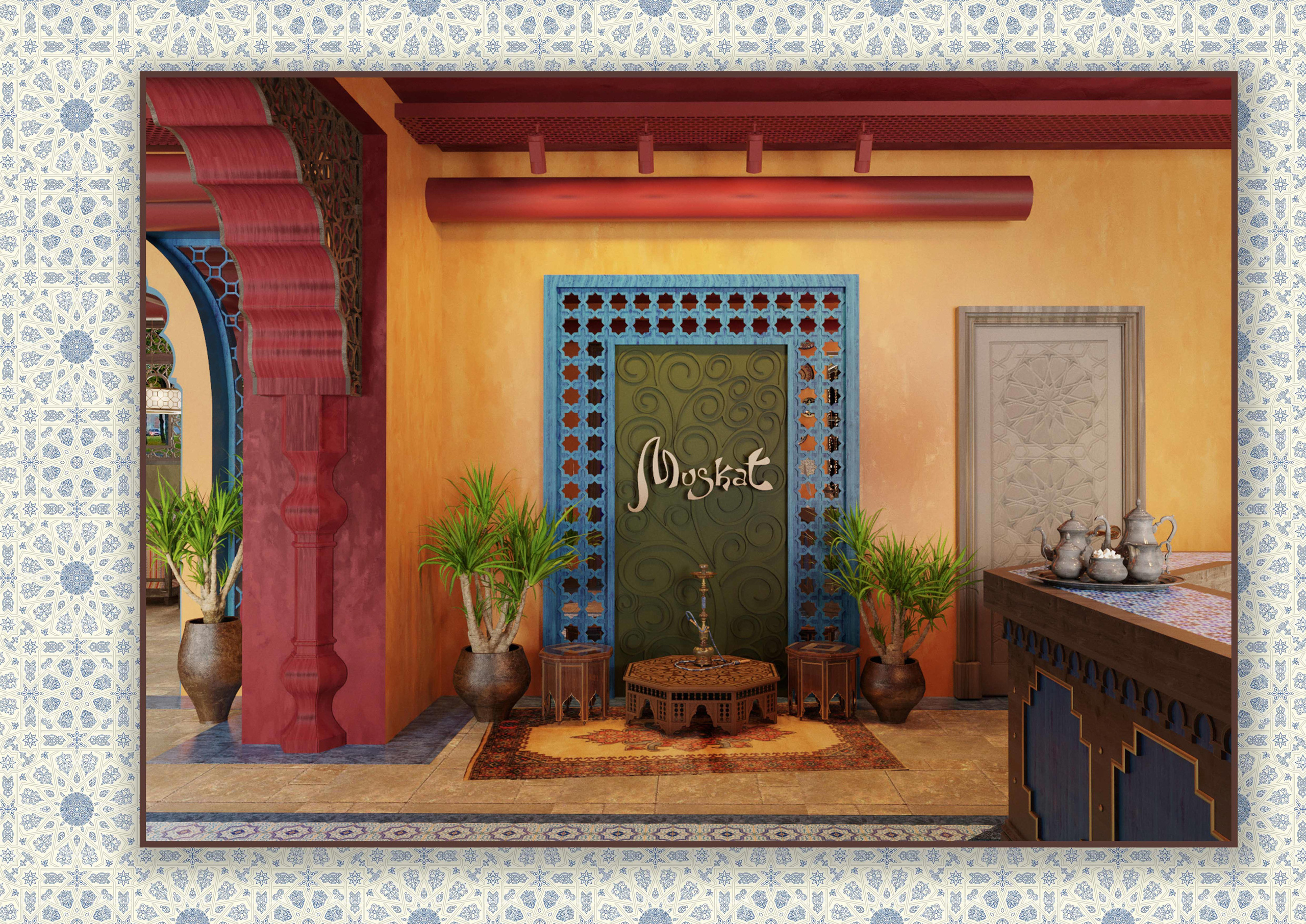 Дизайн — проект чайного дома «MUSKAT». Разработка и техническое сопровождение архитектурных и дизайн-проектов