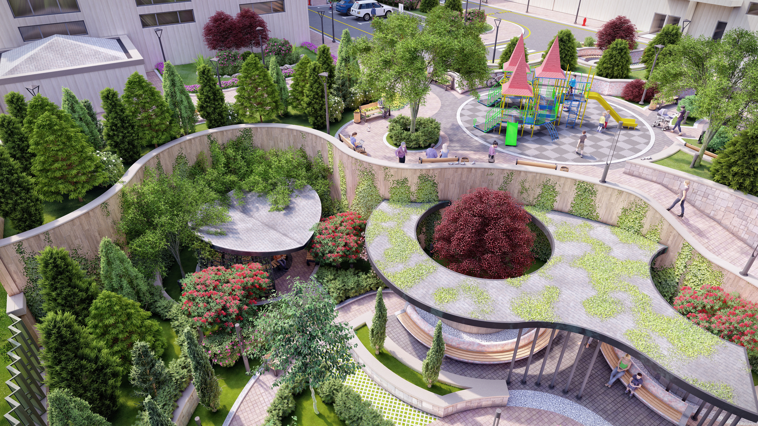 Проект разработки ландшафтного дизайна для жилищного комплекса в городе Баку. Разработка и техническое сопровождение архитектурных и дизайн-проектов