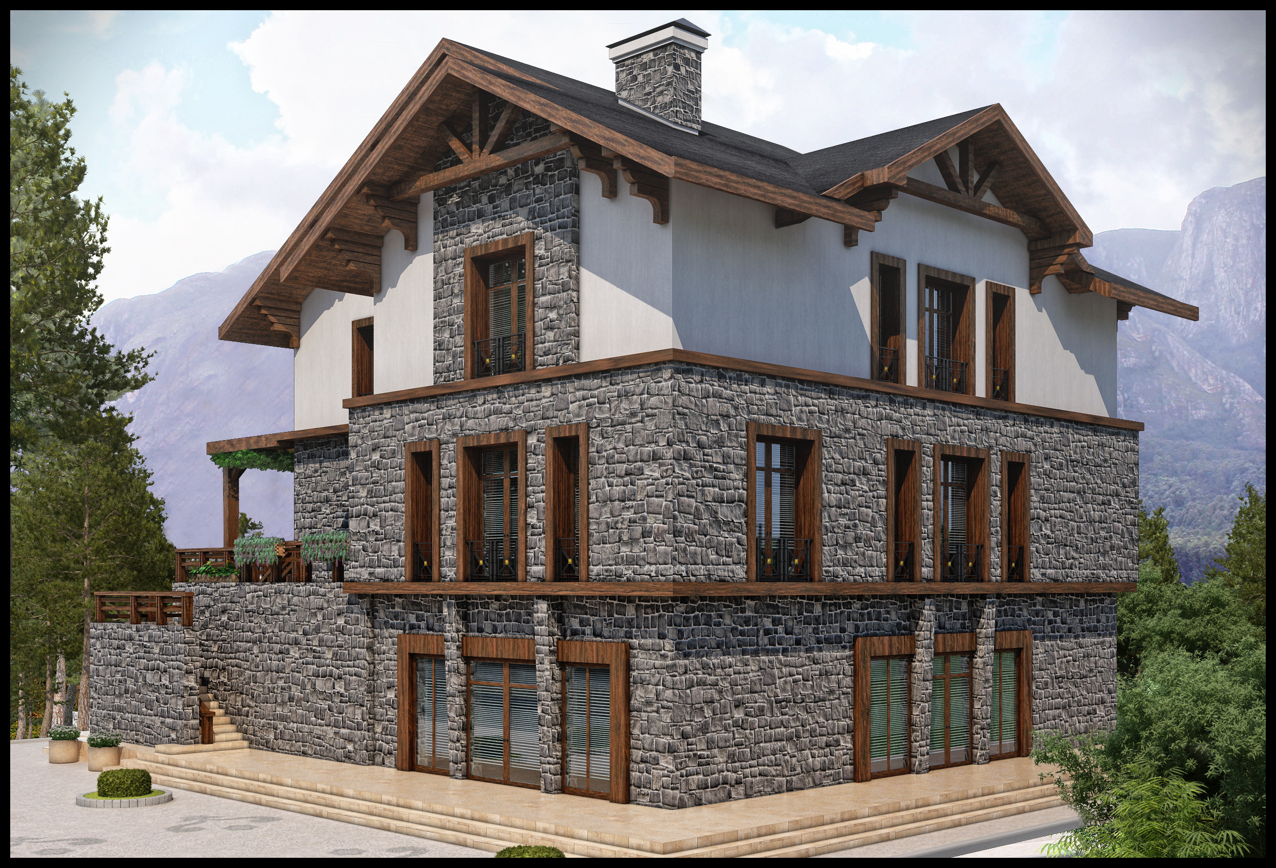 Проект курортно-гостевого комплекса в городе Гусар. Разработка и техническое сопровождение архитектурных и дизайн-проектов