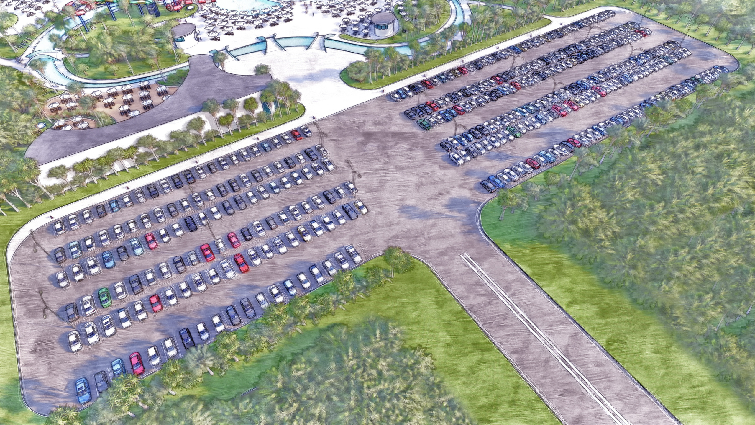 Эскизный проект парка водных развлечений. Разработка и техническое сопровождение архитектурных и дизайн-проектов