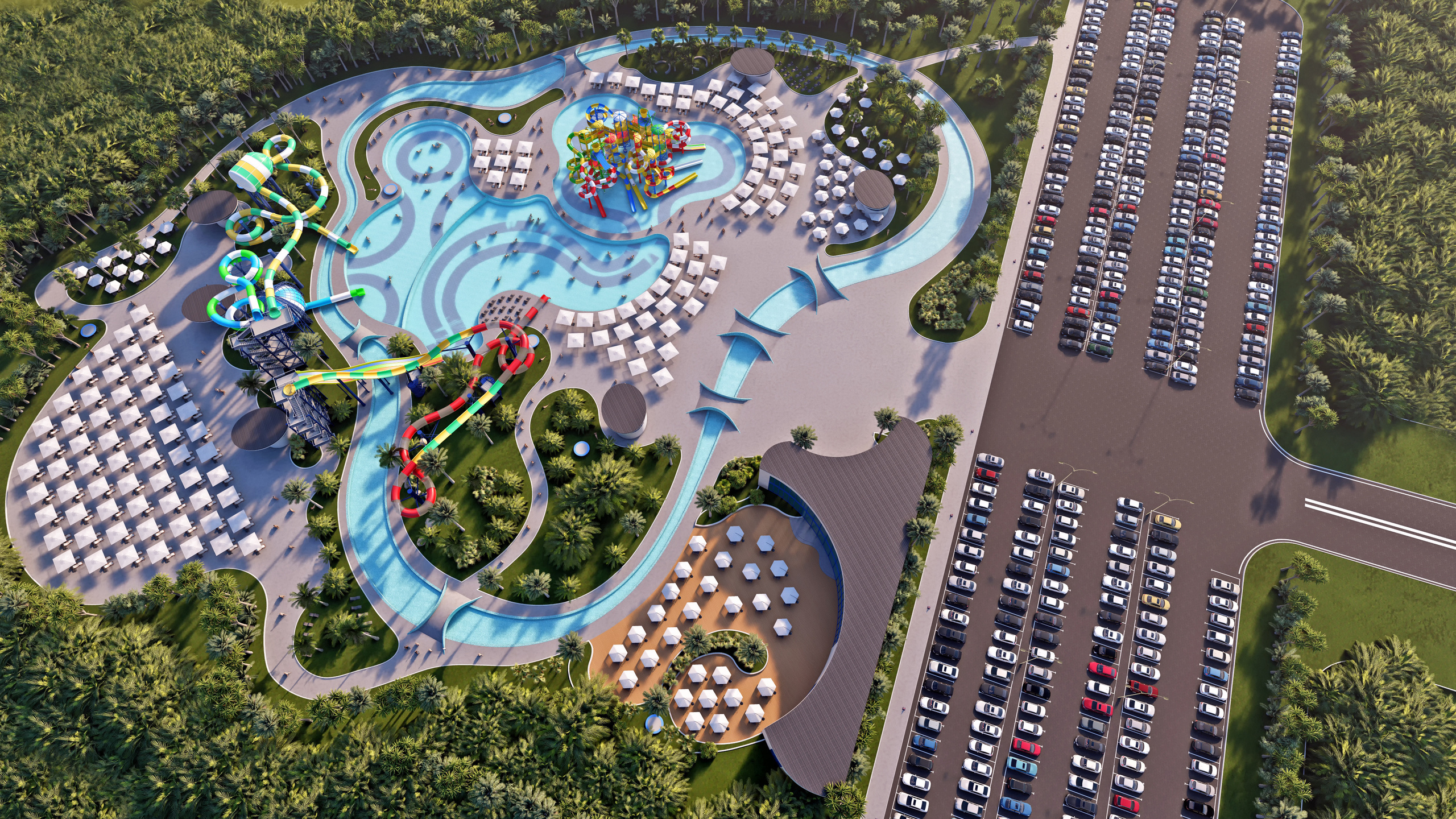 Эскизный проект парка водных развлечений. Разработка и техническое сопровождение архитектурных и дизайн-проектов