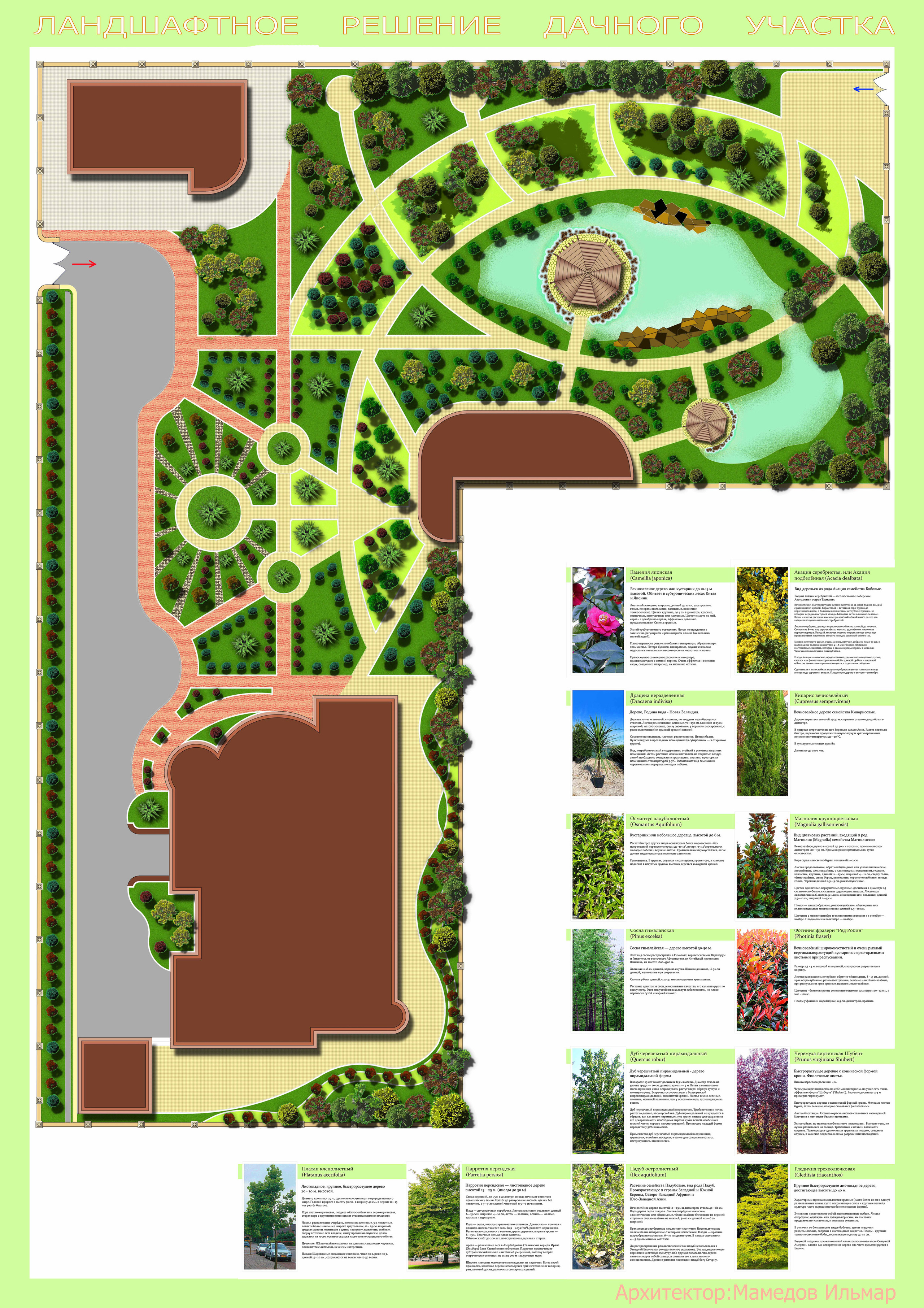 Примеры эскизных решений облагораживания различных участков. Разработка и техническое сопровождение архитектурных и дизайн-проектов