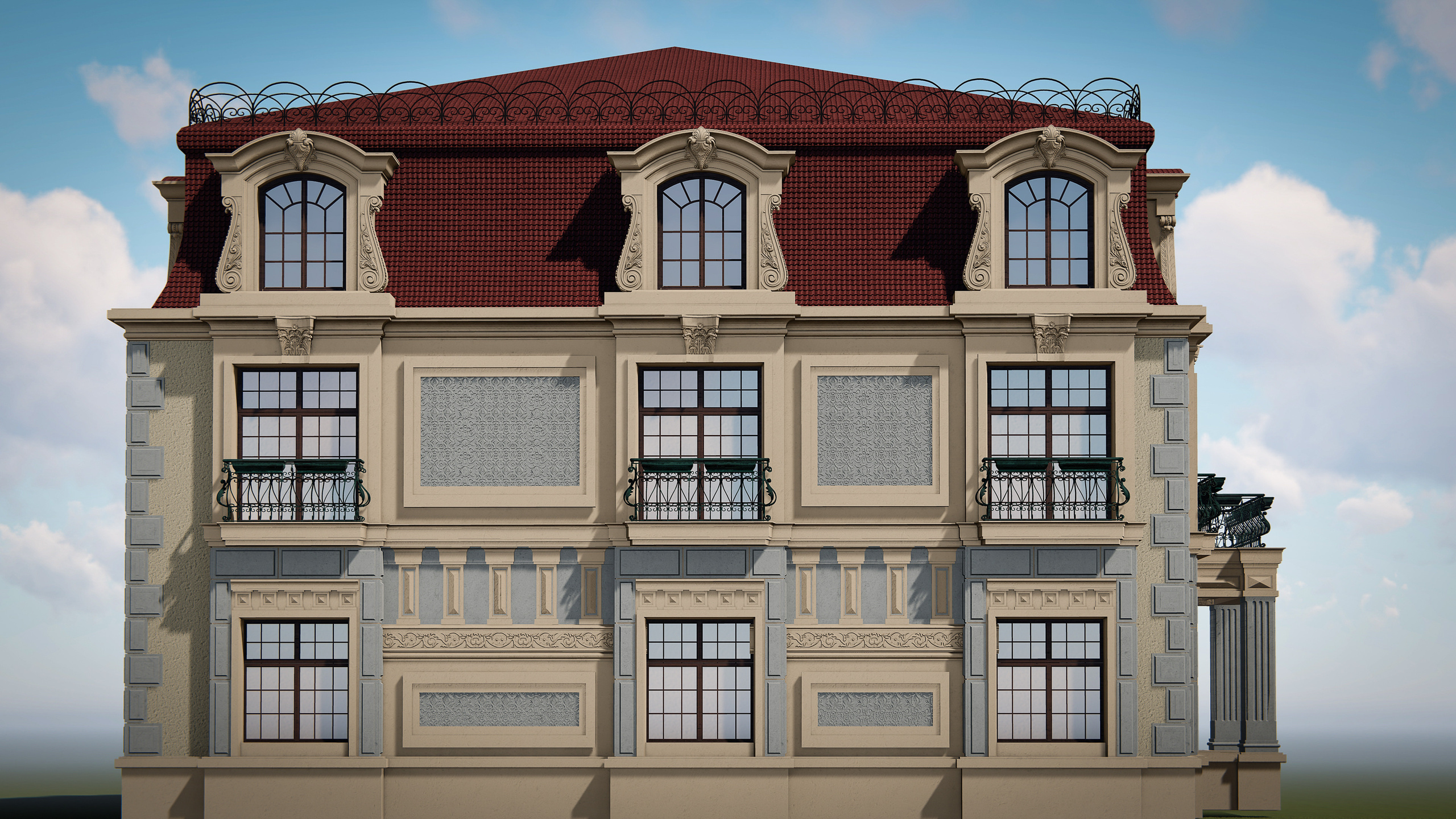 Проект частного жилого комплекса в городе Шамкир. Разработка и техническое сопровождение архитектурных и дизайн-проектов